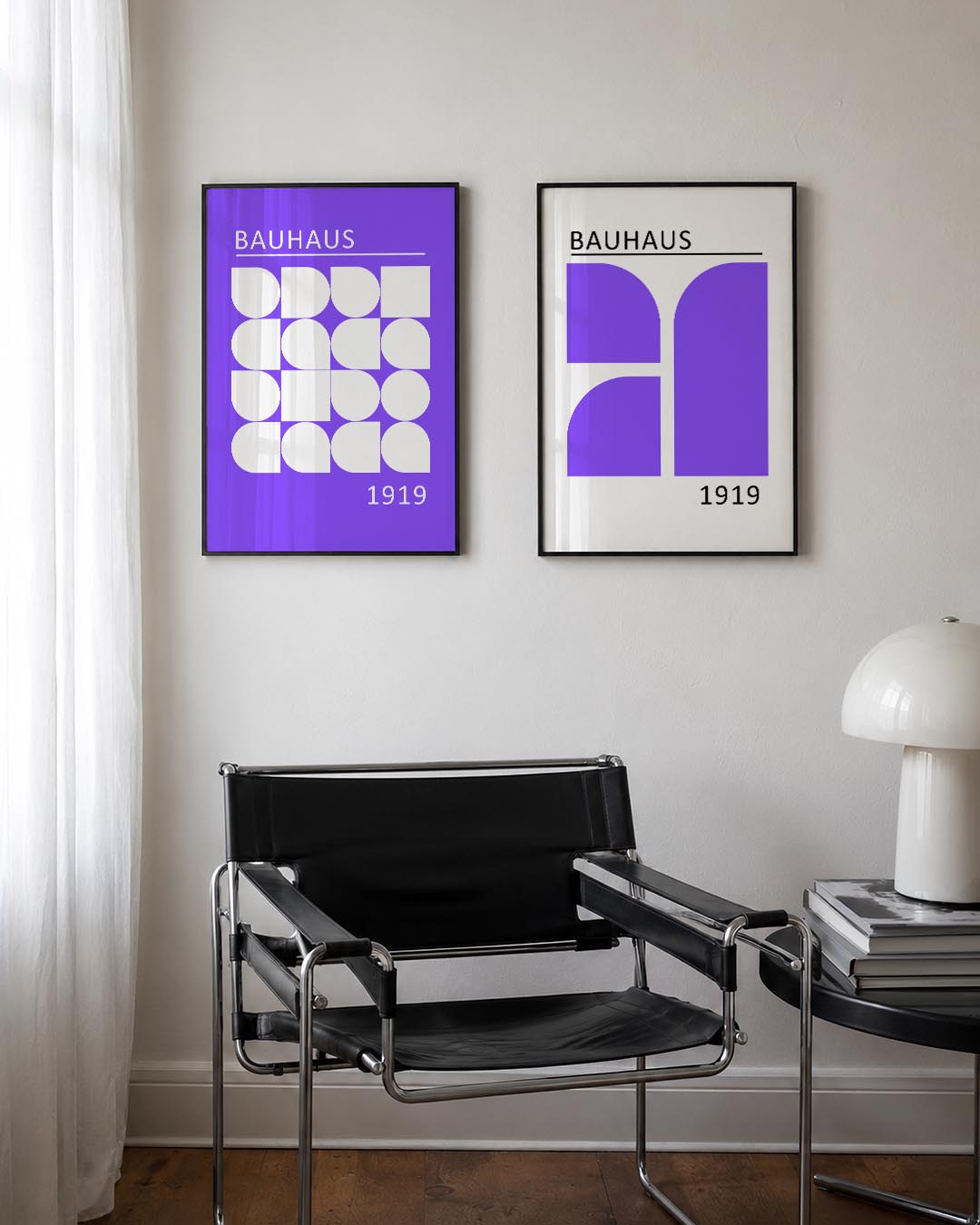 Vormenspel in paars Posterset