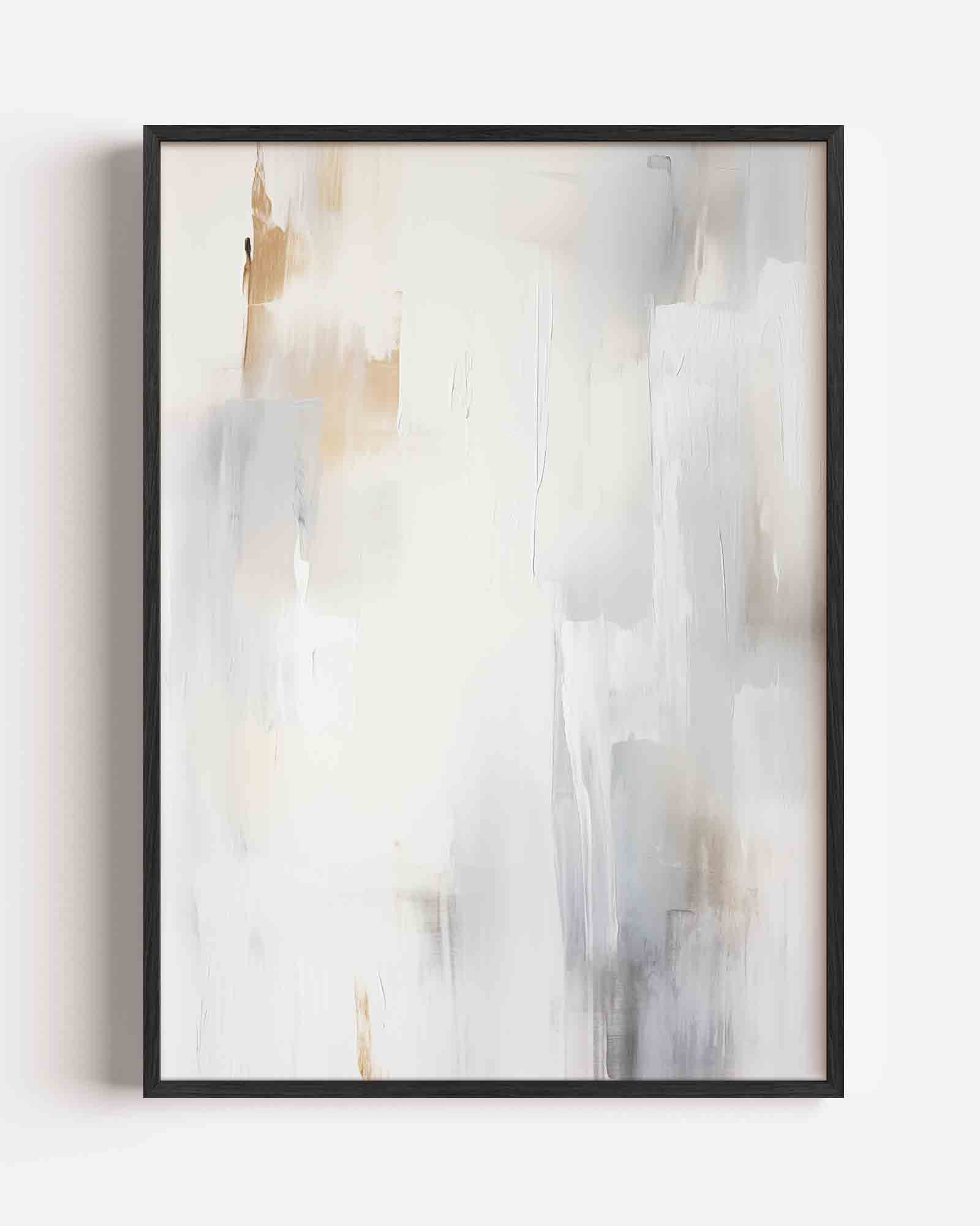 Abstracte beige en grijze Poster