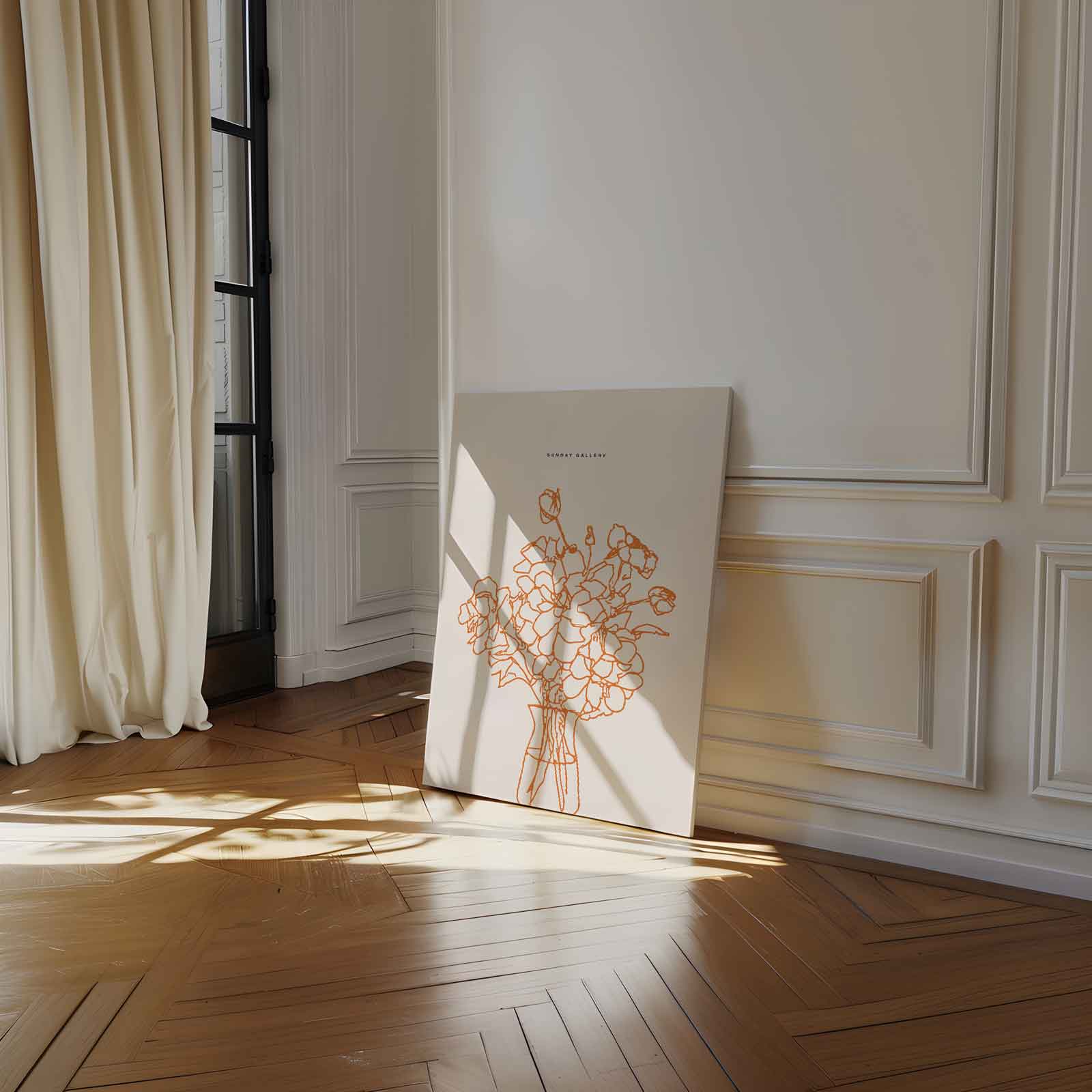 Vrolijk Bloemenboeket Illustratie Kunstwerk-canvas-dibond-plexiglas-wanddecoratie-WallArtistic