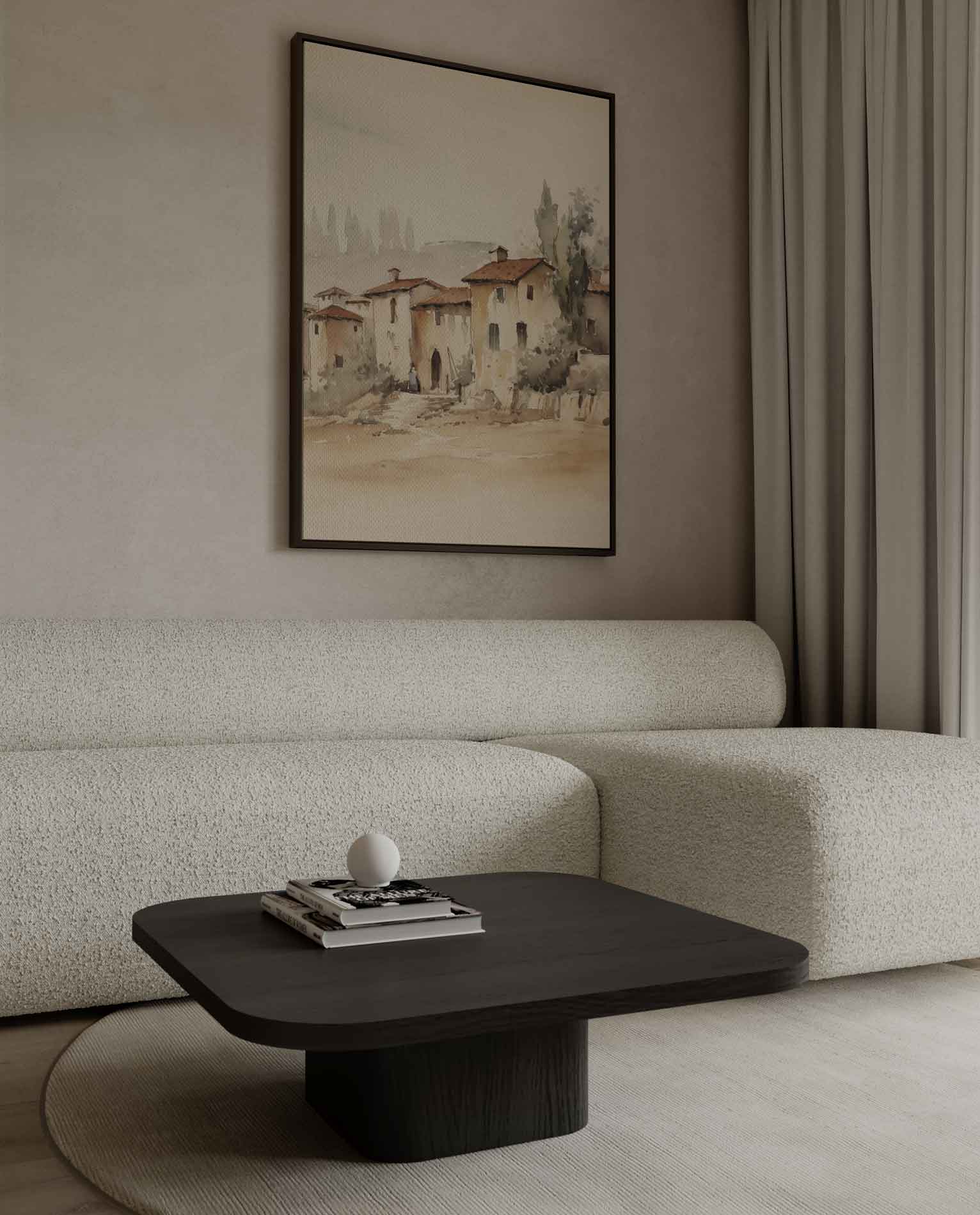 Dromerige Toscaanse Dorpstafereel Kunstwerk-canvas-dibond-plexiglas-wanddecoratie-WallArtistic