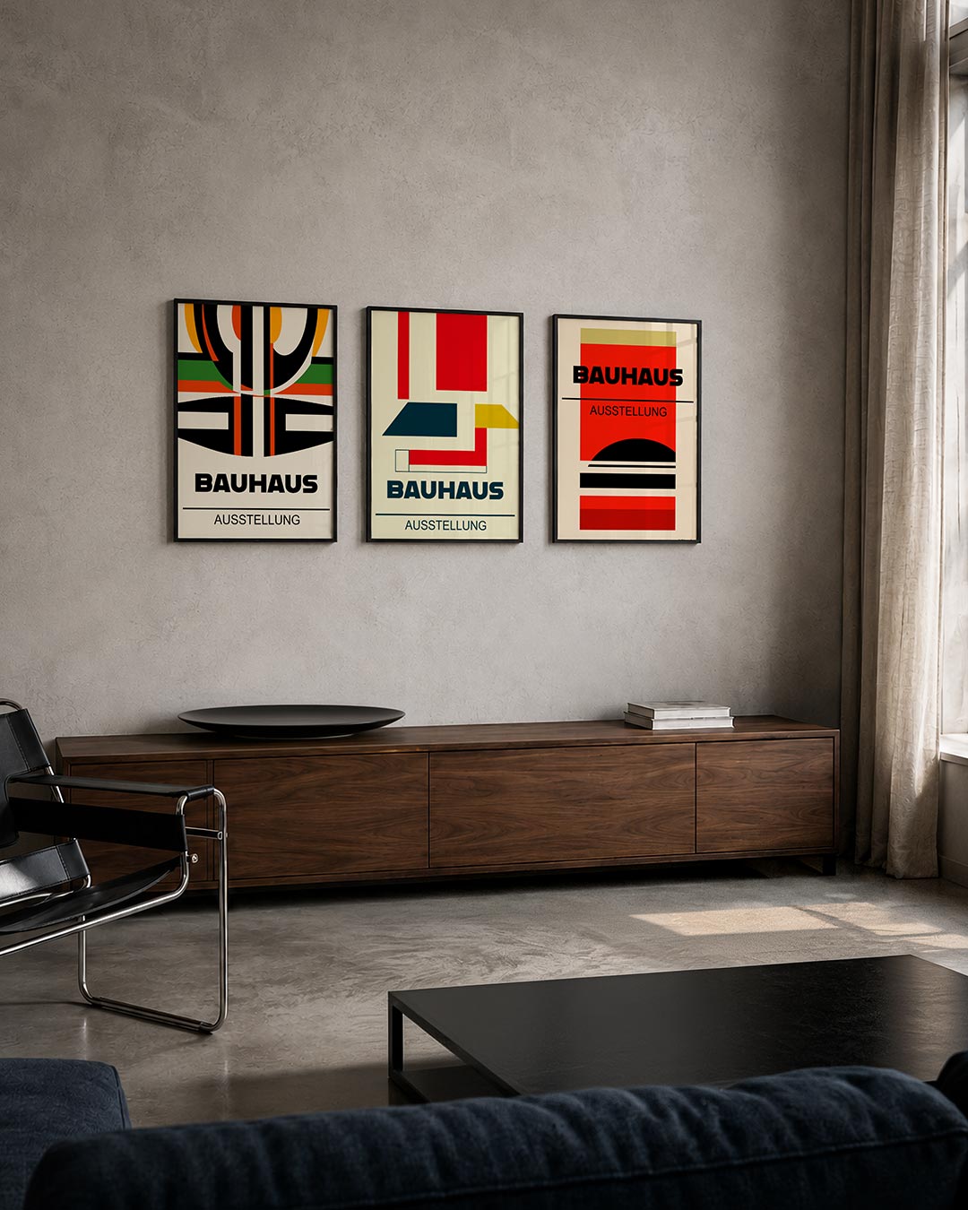 Kleurrijke lijnenspel Posterset