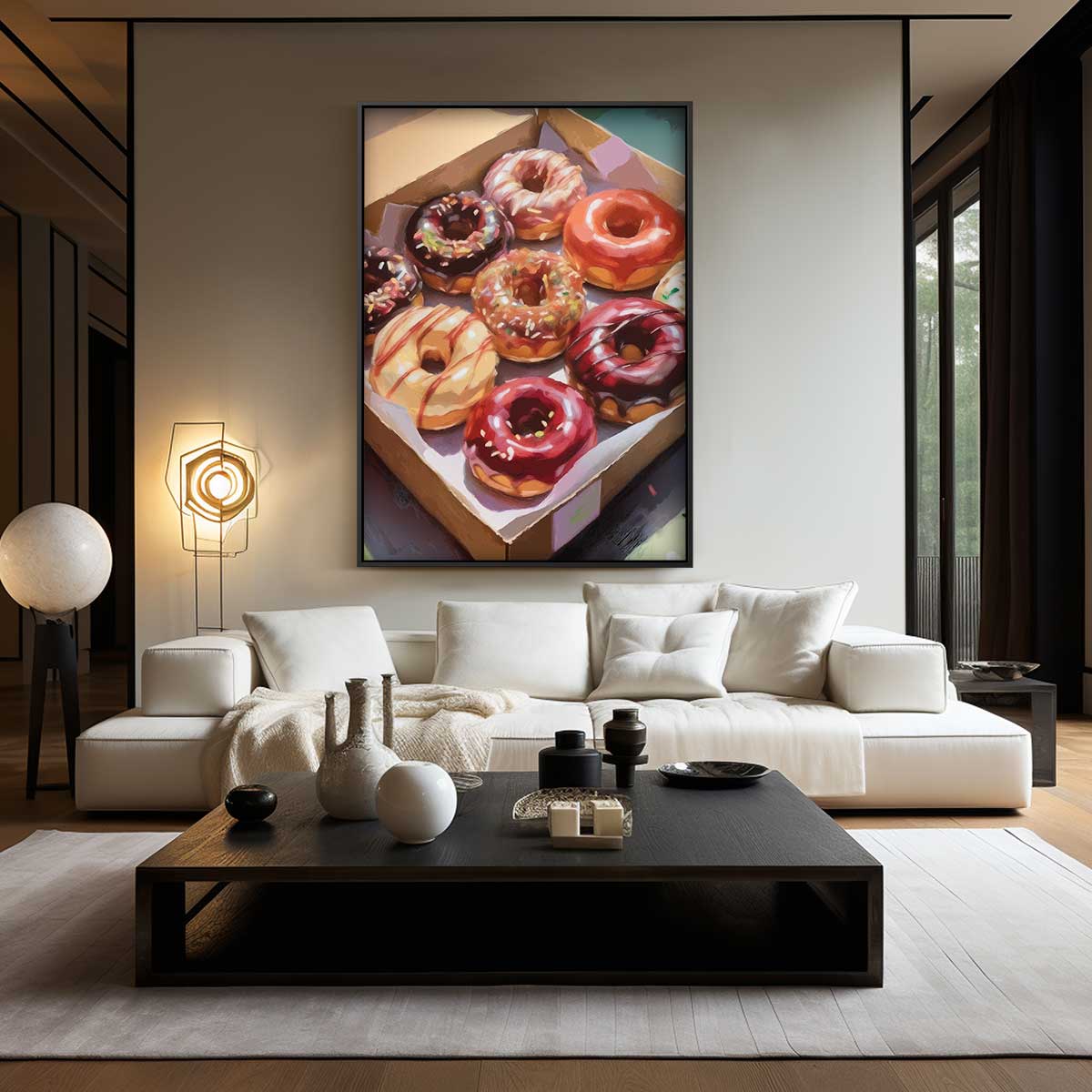 Kleurrijke Donut Verleiding Kunstwerk-canvas-dibond-plexiglas-wanddecoratie-WallArtistic