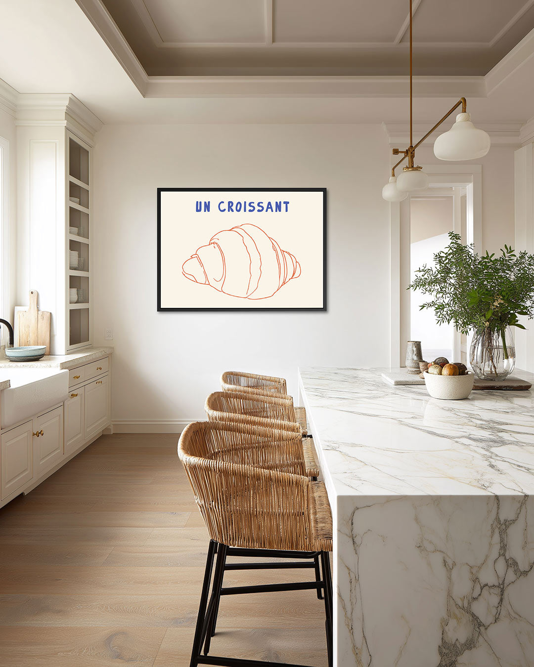 Eenvoudige croissant illustratie Kunstwerk