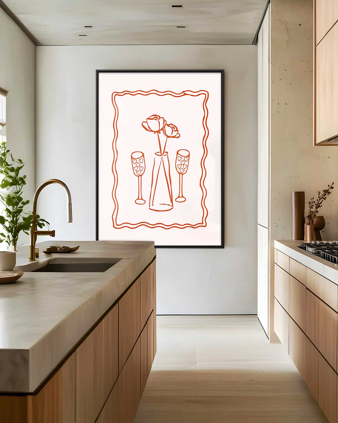 Bloemen en Hartjes Kunstwerk-canvas-dibond-plexiglas-wanddecoratie-WallArtistic