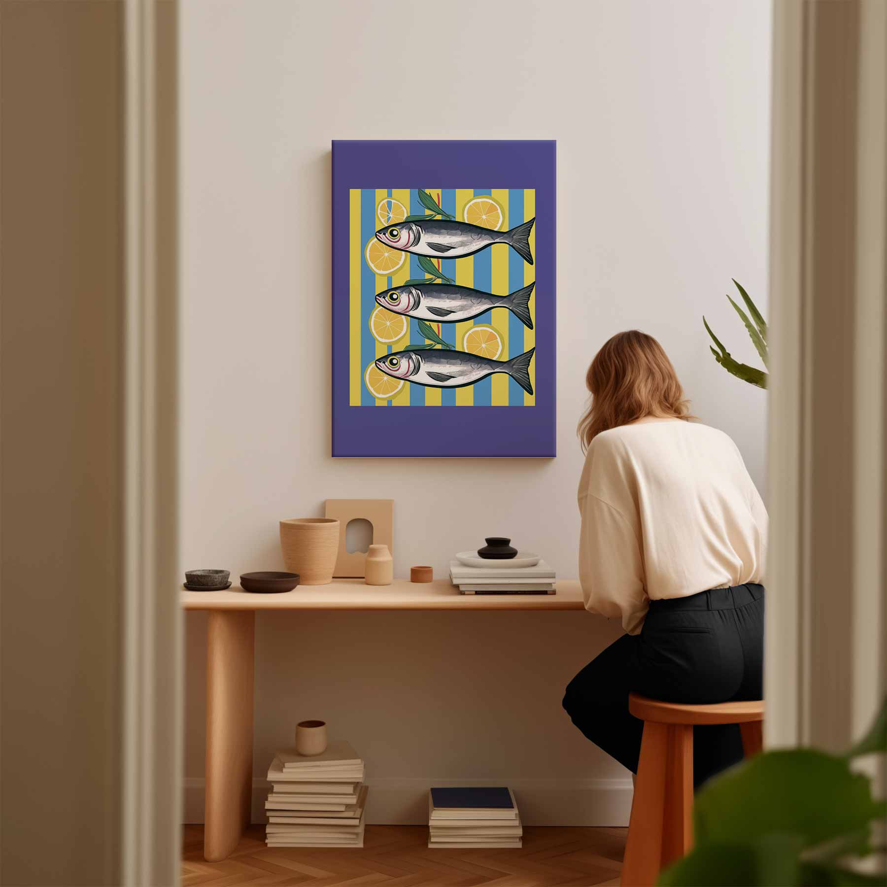Zomerse Vischarmonie Kunstwerk-canvas-dibond-plexiglas-wanddecoratie-WallArtistic
