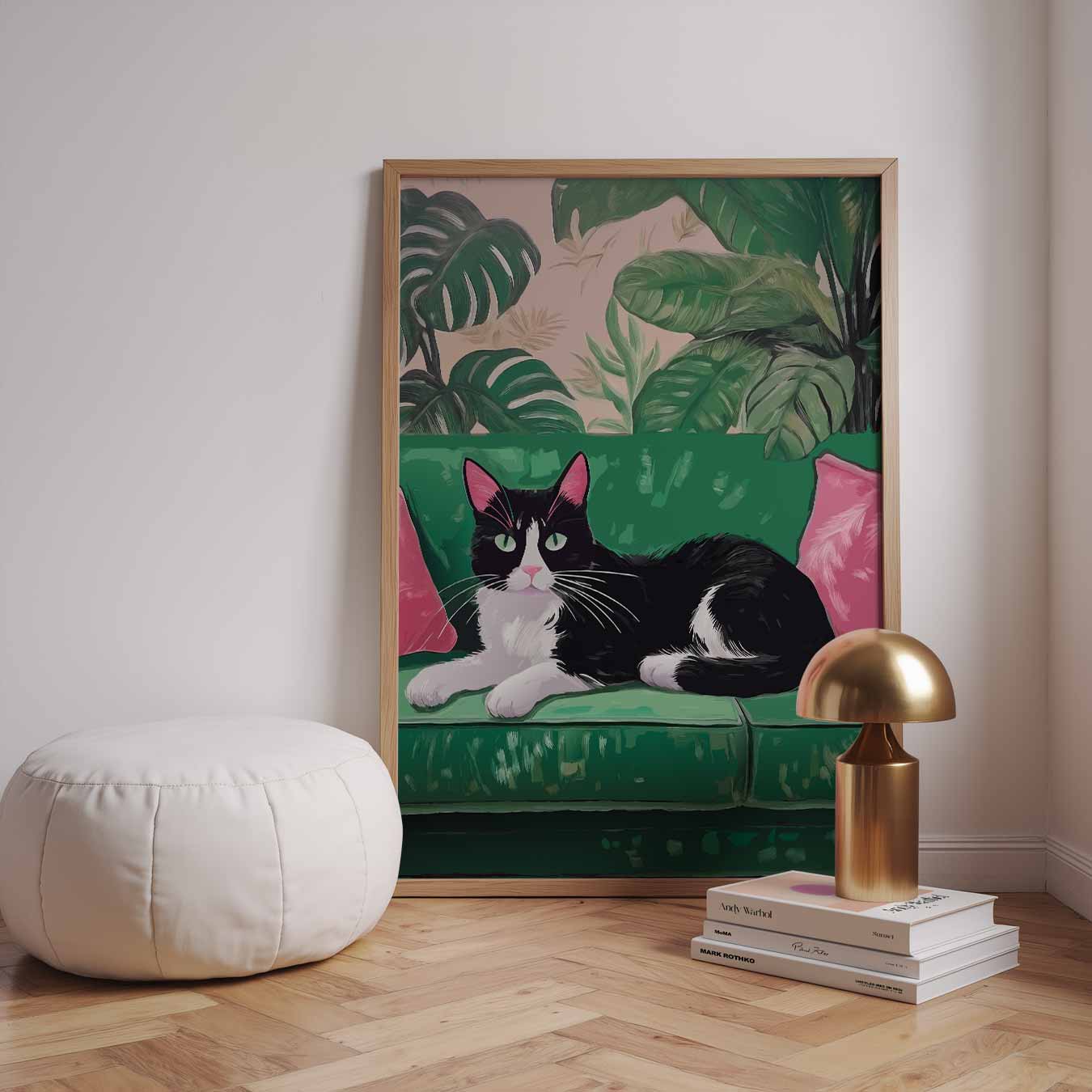 Cozy Cat in Jungle Chill Poster