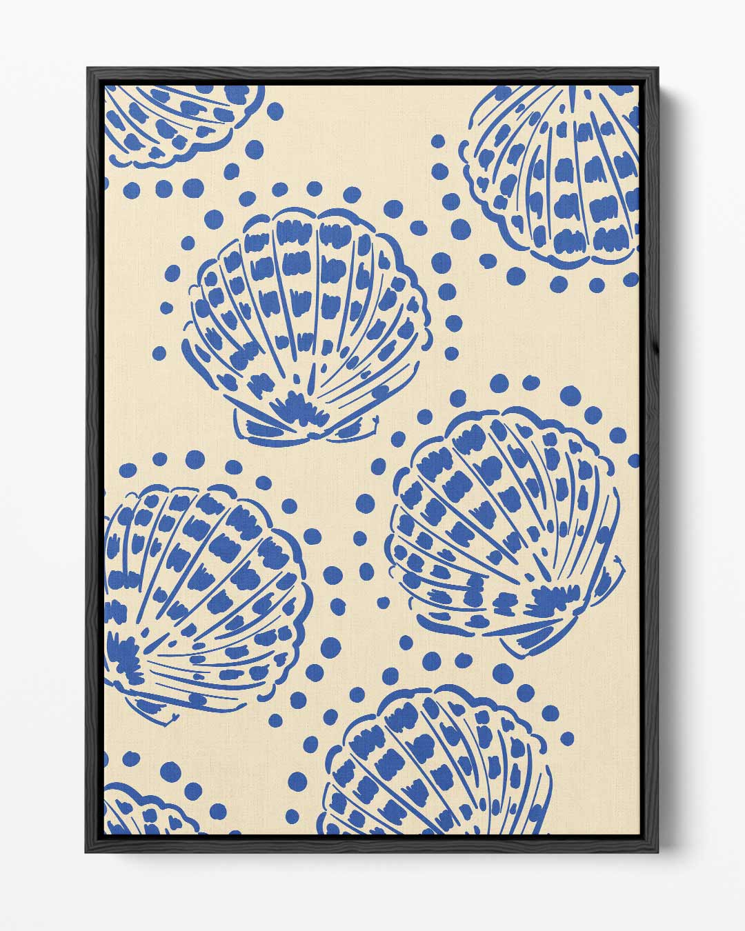 Blauwe Schelpenpatroon Kunstwerk-canvas-dibond-plexiglas-wanddecoratie-WallArtistic