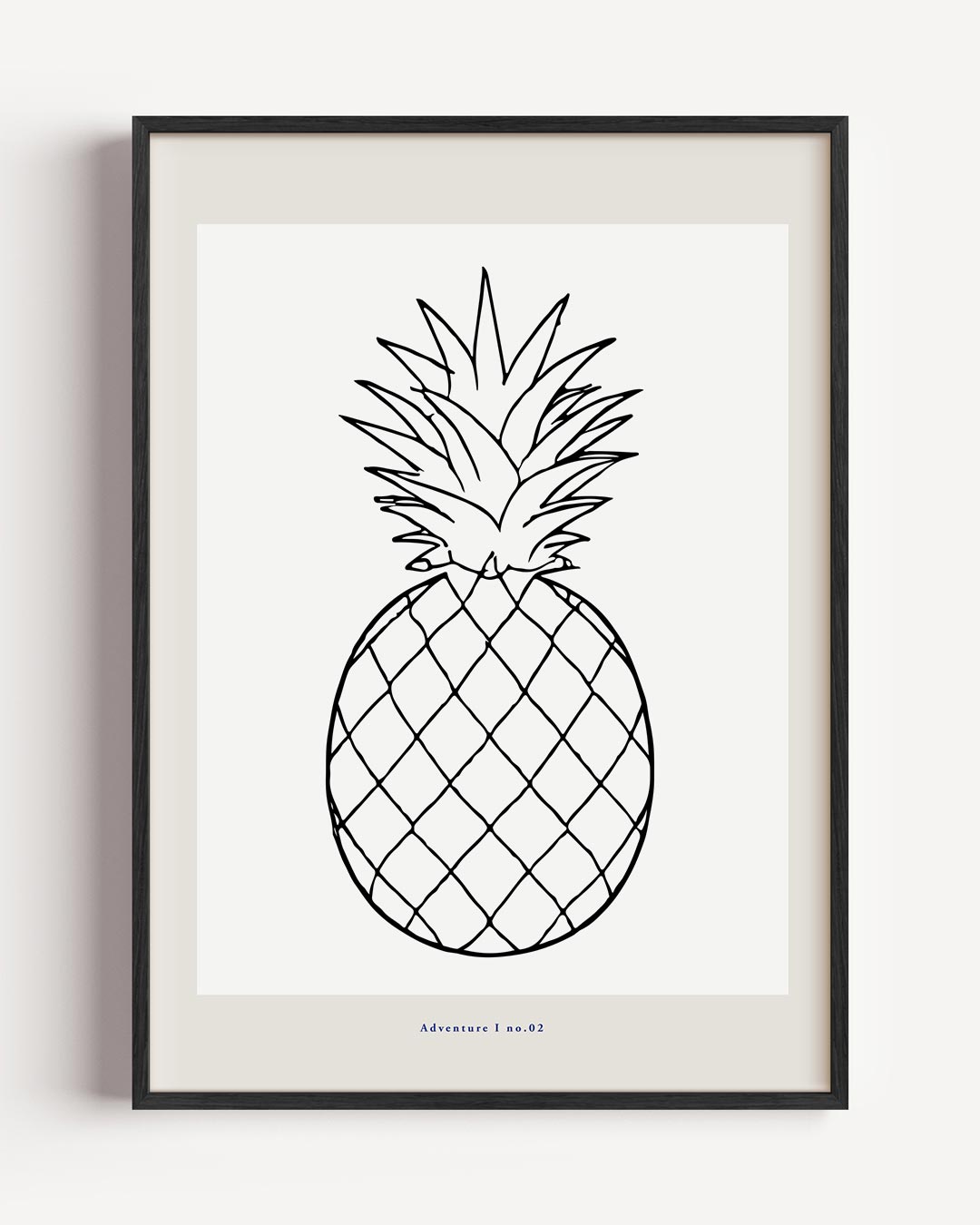 Tropische Ananaslijntekening Poster-WallArtistic