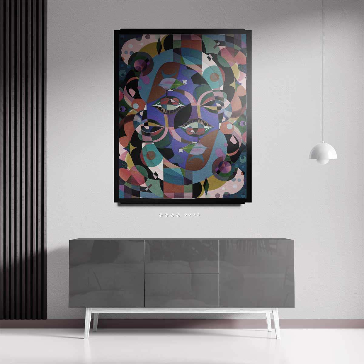 Kleurrijke Abstractie Kunstwerk-canvas-dibond-plexiglas-wanddecoratie-WallArtistic