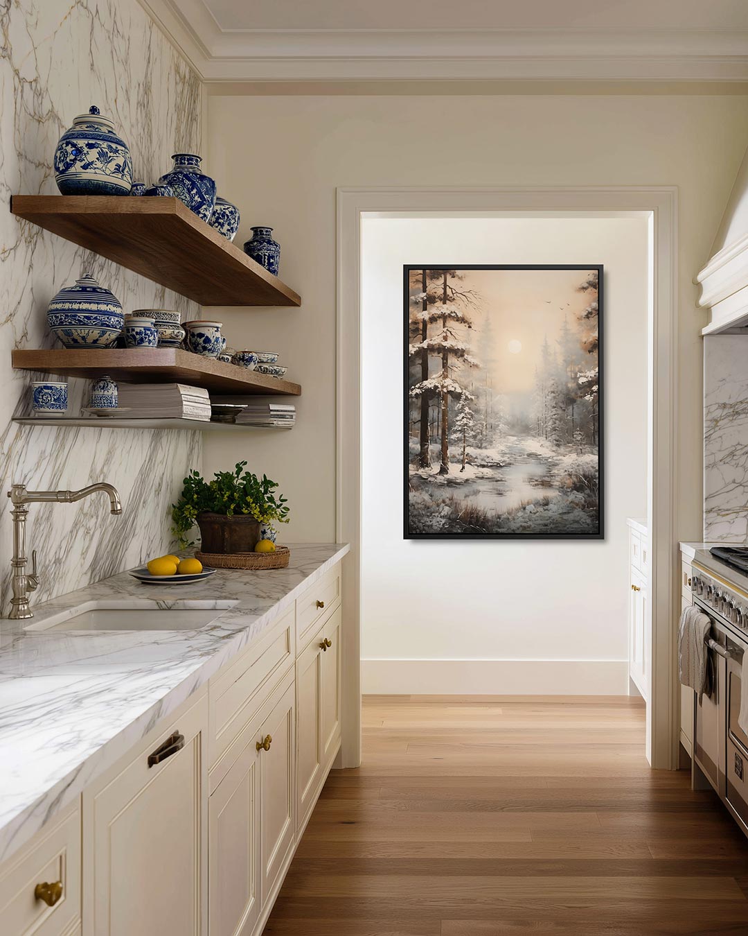 Sereen winterbos Kunstwerk