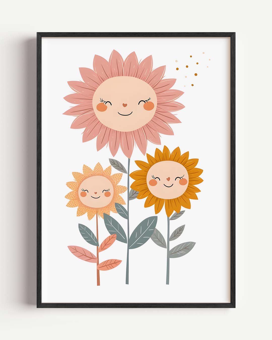 Vrolijke Bloemenfamilie Poster