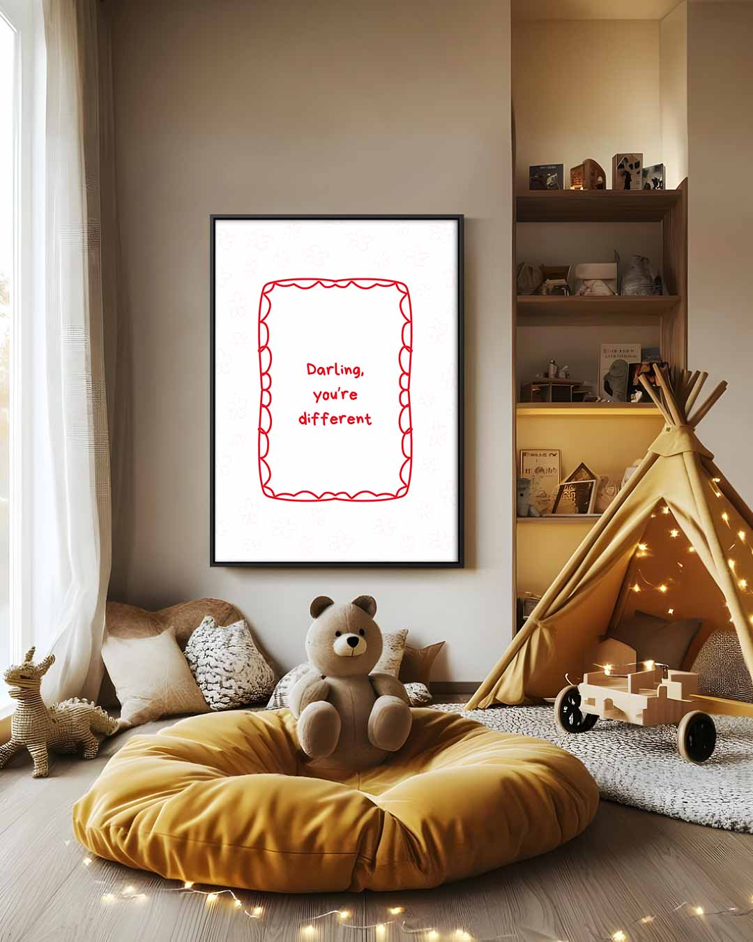 Liefste, je bent anders Kunstwerk-canvas-dibond-plexiglas-wanddecoratie-WallArtistic
