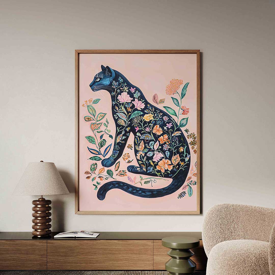 Bloemenkat Poster