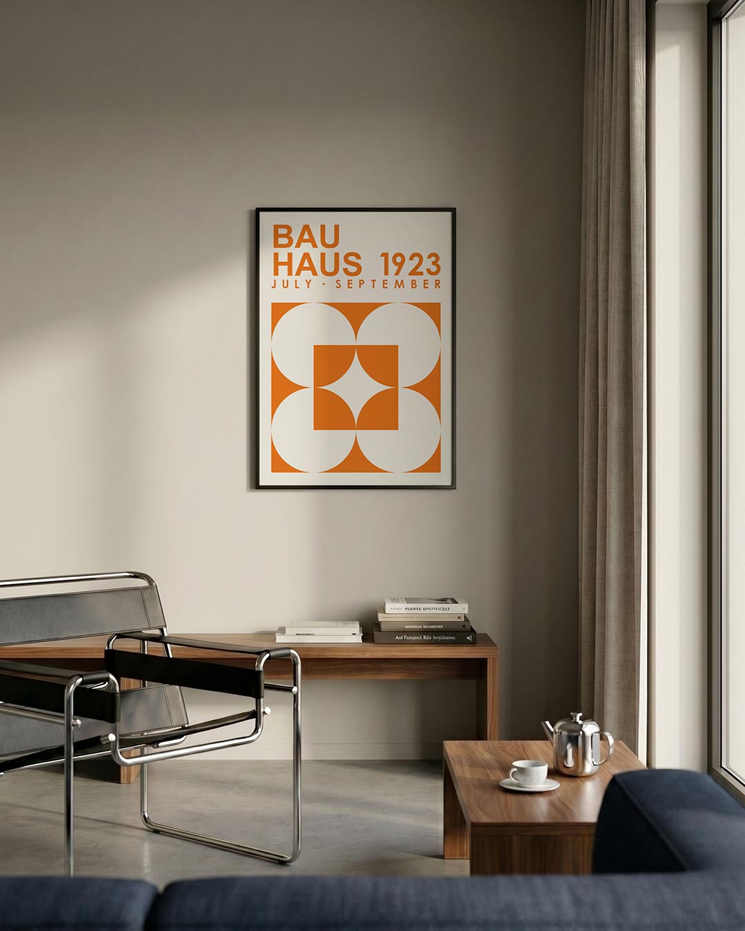 Oranje cirkelpatroon Poster