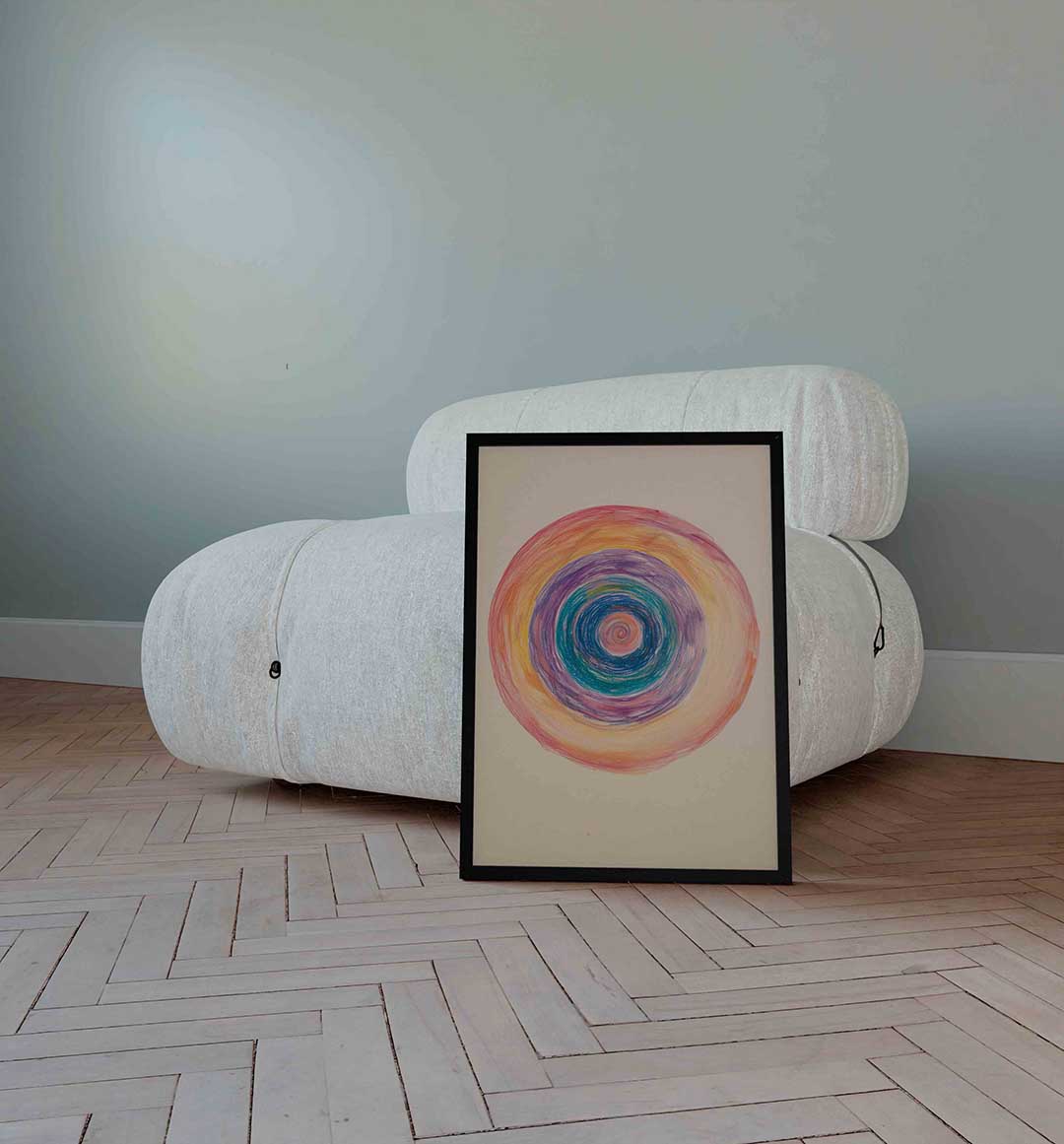Cirkelvormige kleurencompositie Poster