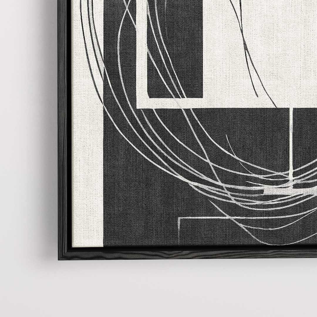 Abstracte Zwart-Wit Harmonie Kunstwerk-canvas-dibond-plexiglas-wanddecoratie-WallArtistic