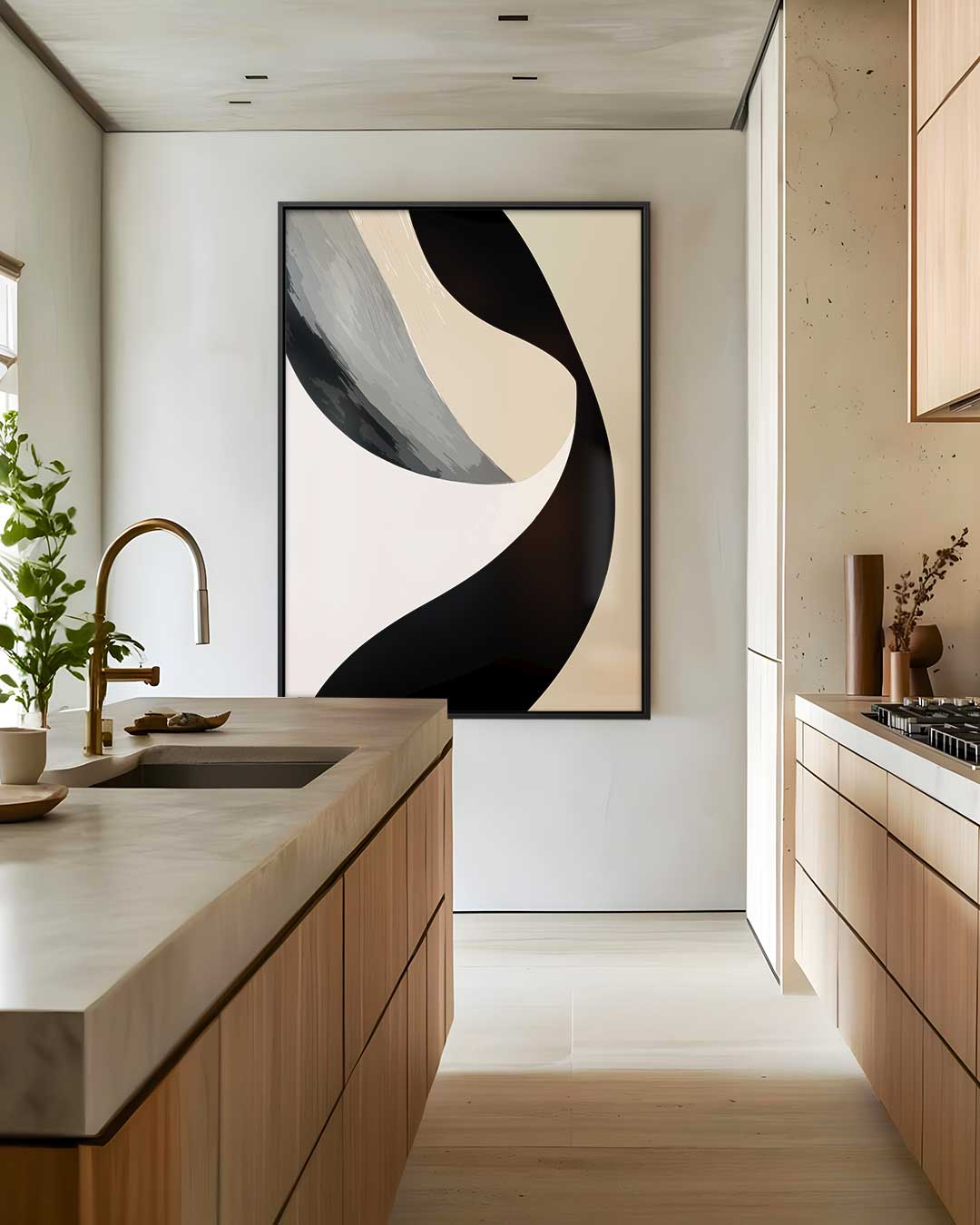 Elegante Abstracte Golf Kunstwerk-canvas-dibond-plexiglas-wanddecoratie-WallArtistic