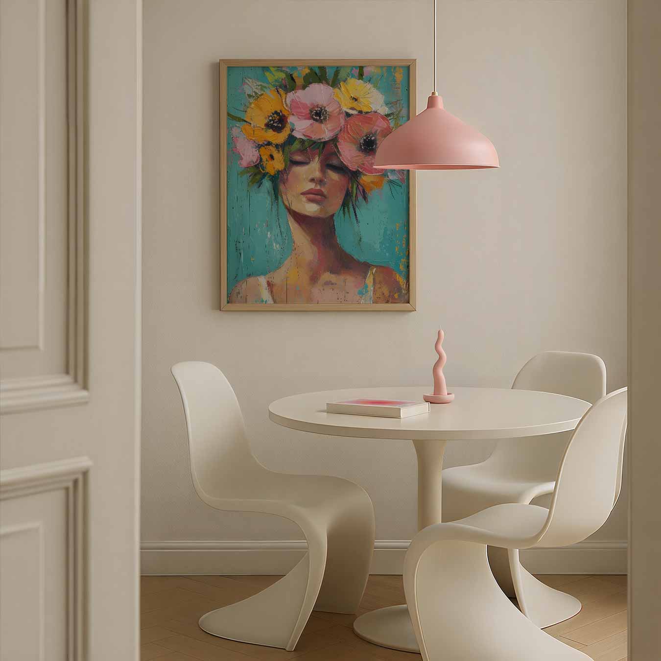 Bloemenkracht Vrouwelijke Portret Poster