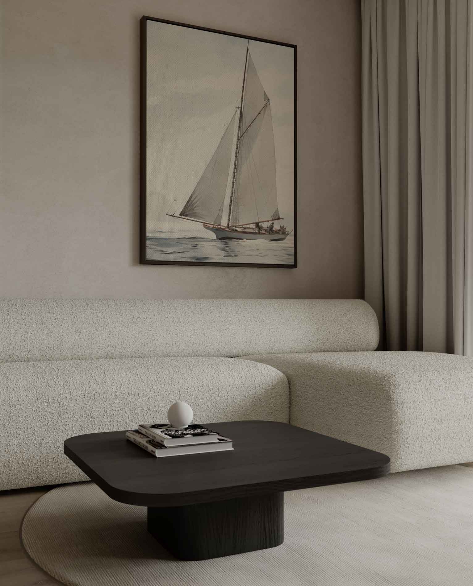 Zeilavontuur op open water Kunstwerk-canvas-dibond-plexiglas-wanddecoratie-WallArtistic