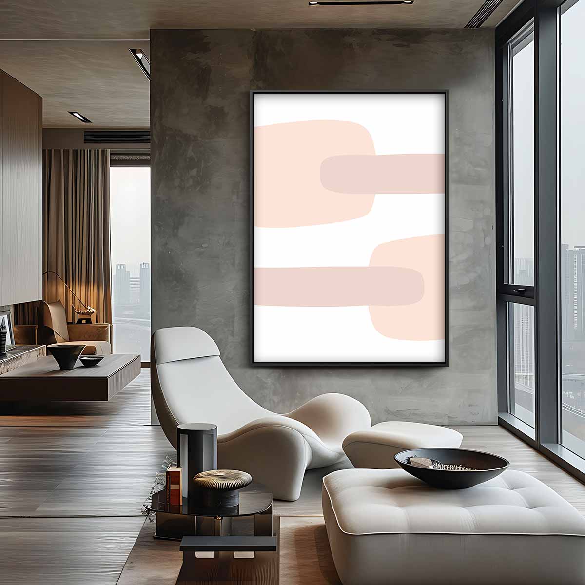 Zachte Pastel Abstract Kunstwerk-canvas-dibond-plexiglas-wanddecoratie-WallArtistic