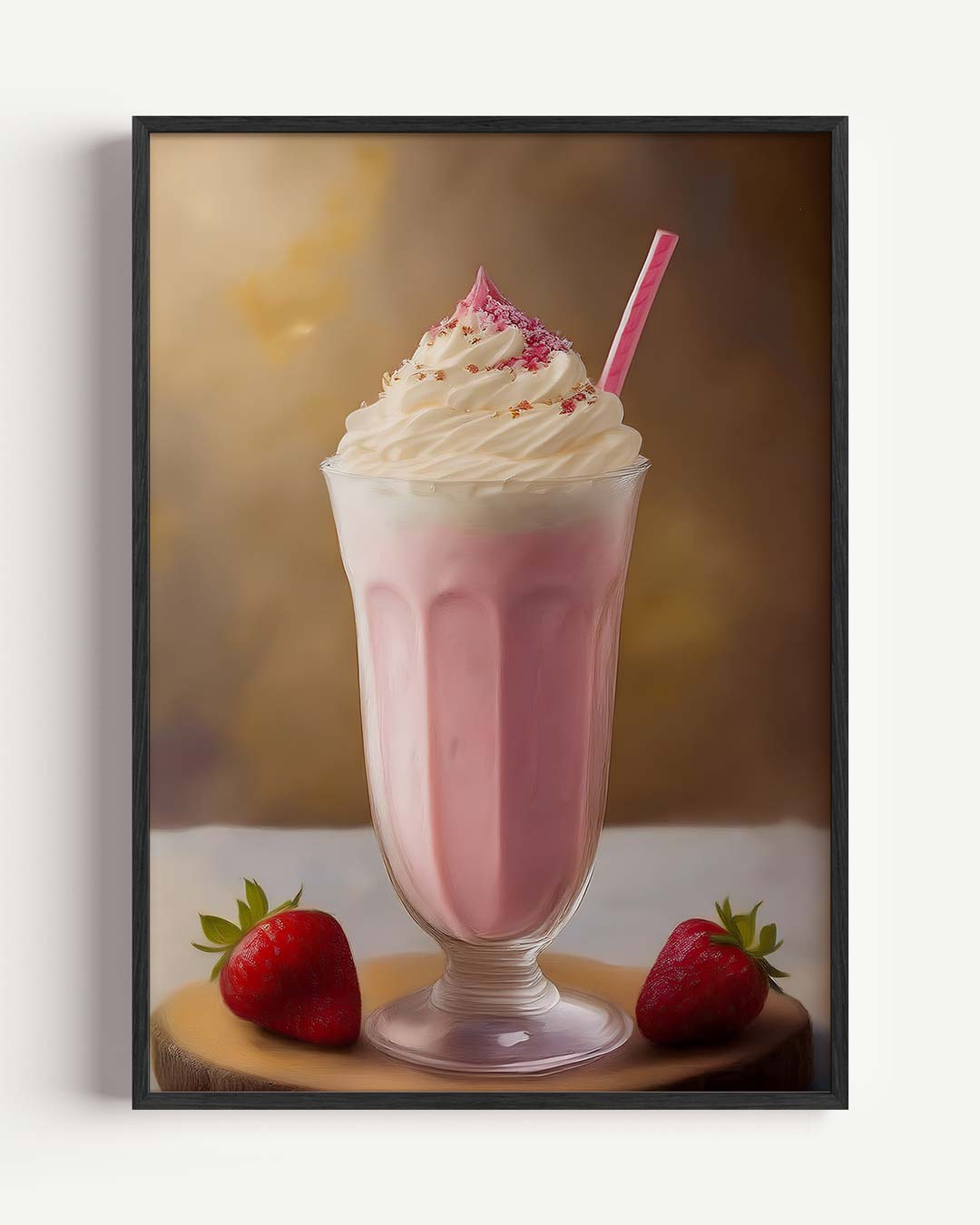 Romantische Aardbeienmilkshake Poster