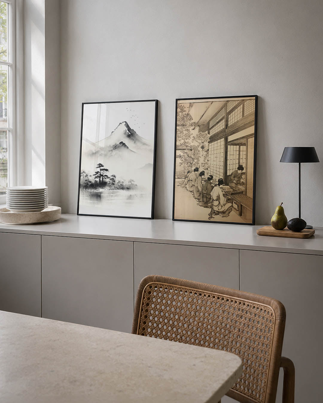 Mistige berglandschap Posterset