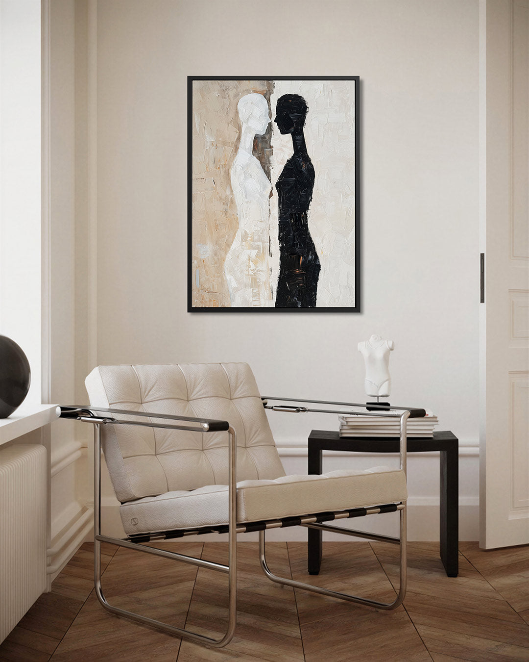 Tegenovergestelde silhouetten Kunstwerk