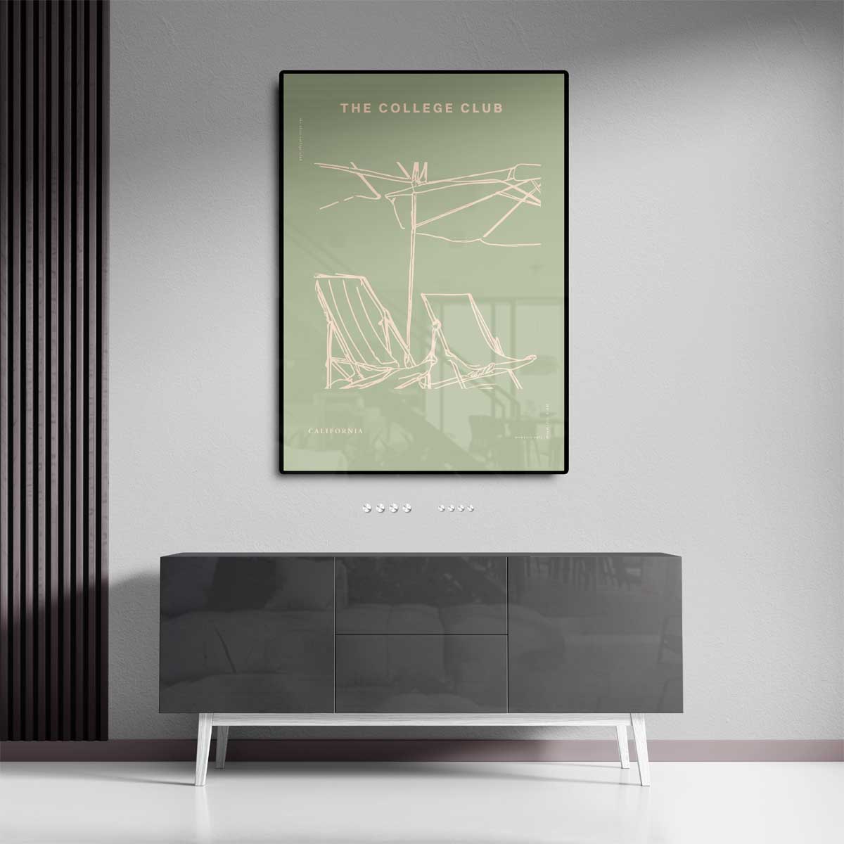 Strandstoelen Onder Parasol Kunstwerk-canvas-dibond-plexiglas-wanddecoratie-WallArtistic