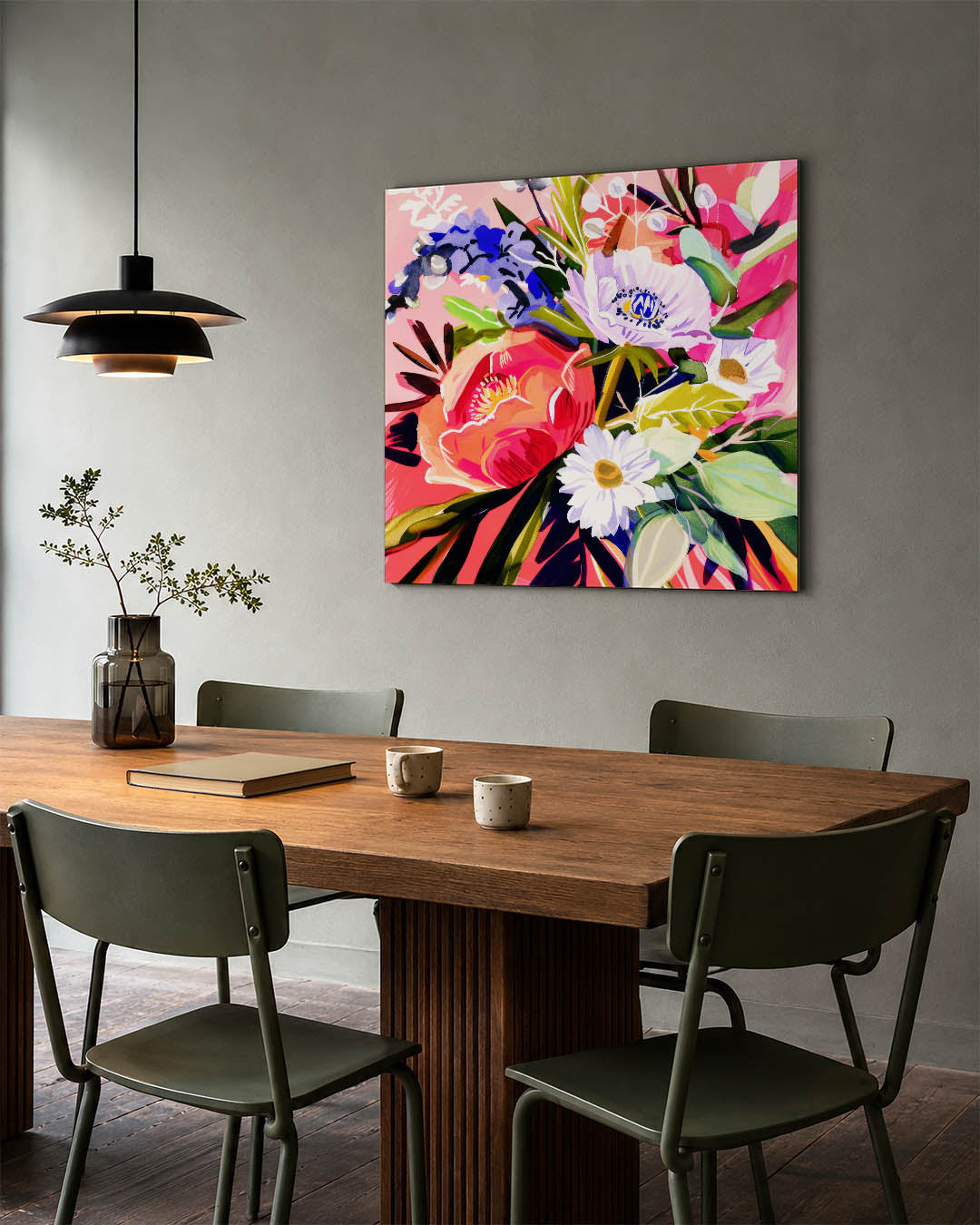 Bloemrijke kleurenexplosie Kunstwerk