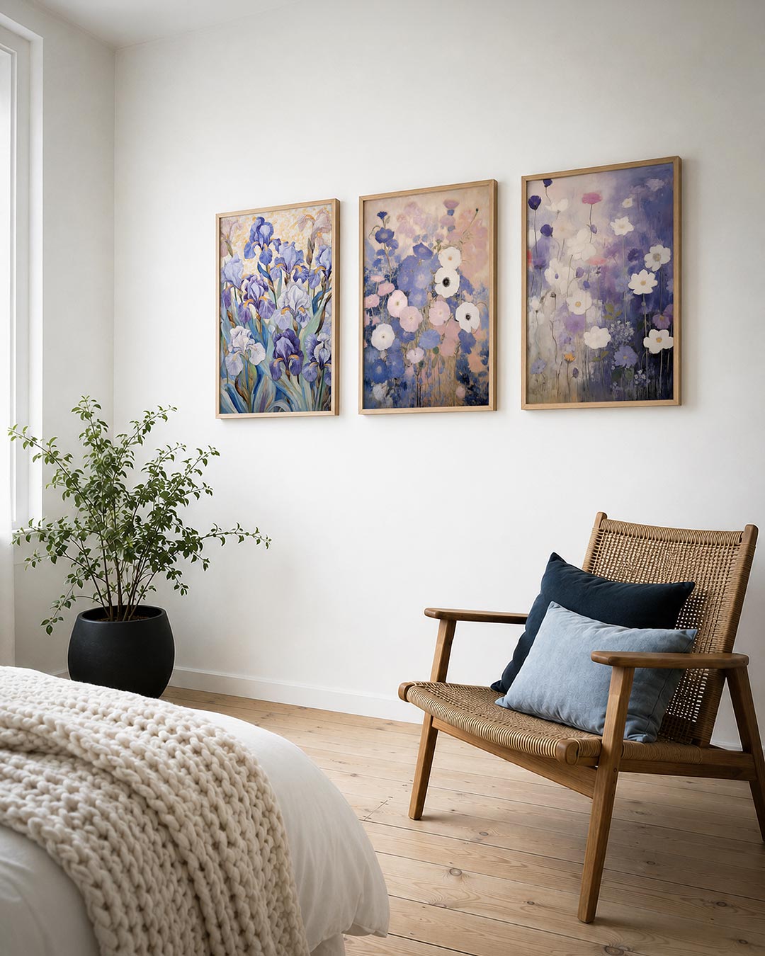 Bloemrijke kleurvlakken Posterset
