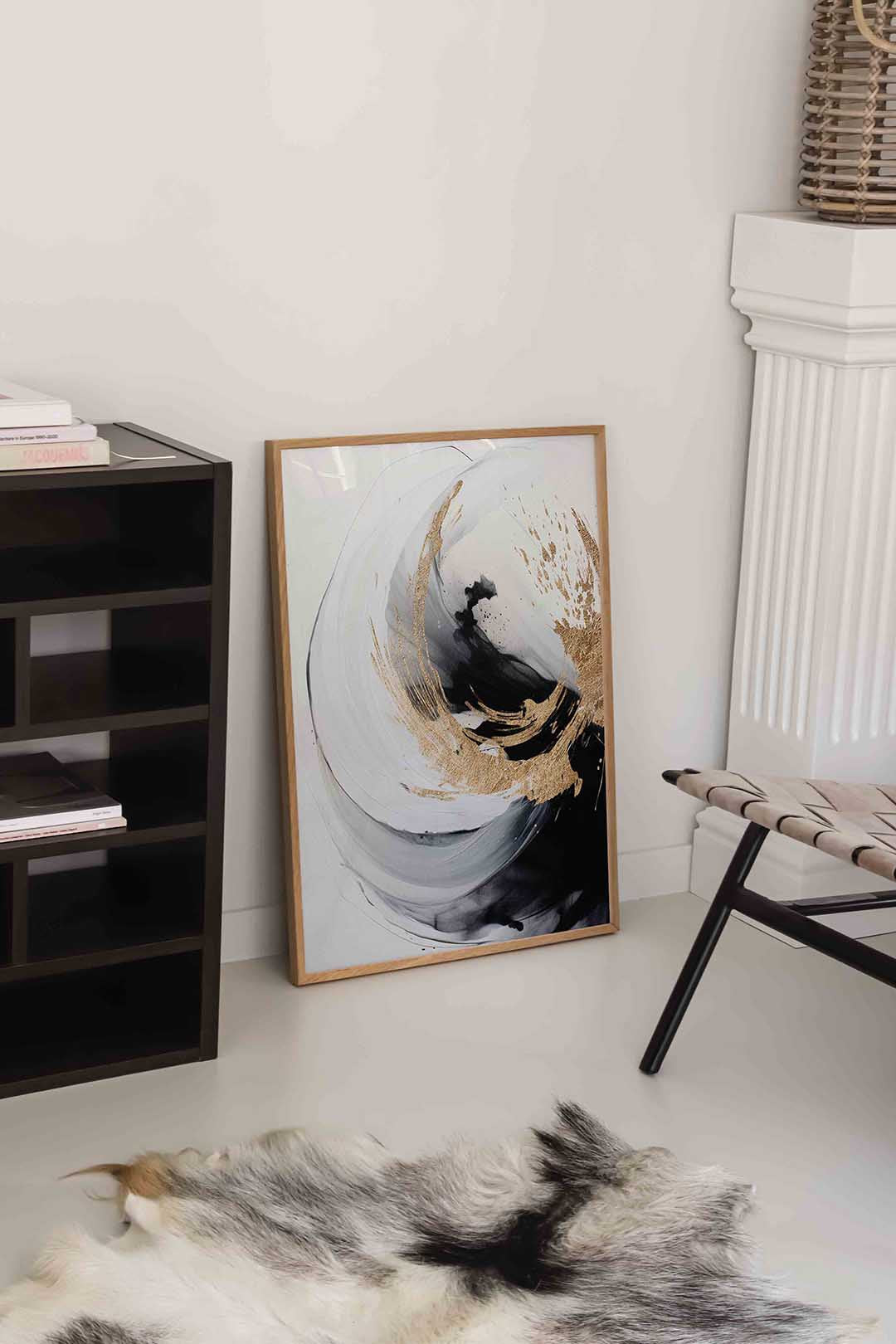 Abstracte zwart en goud Poster