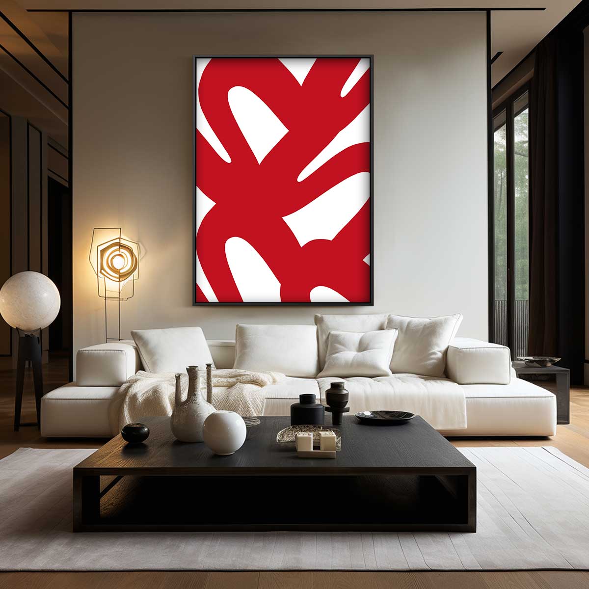 Rode Moderne Wandkunst Kunstwerk-canvas-dibond-plexiglas-wanddecoratie-WallArtistic