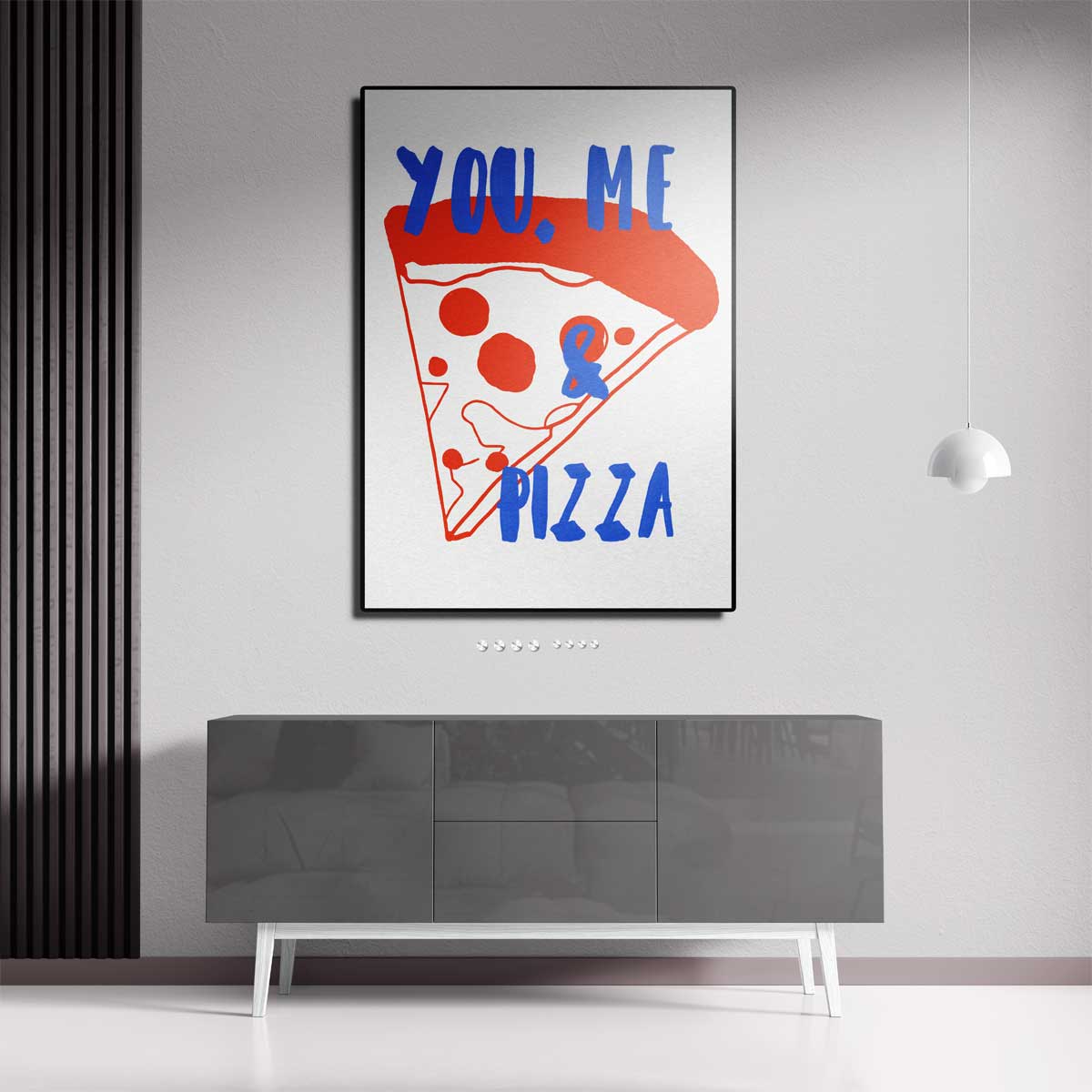 You, Me & Pizza Kunstwerk-canvas-dibond-plexiglas-wanddecoratie-WallArtistic