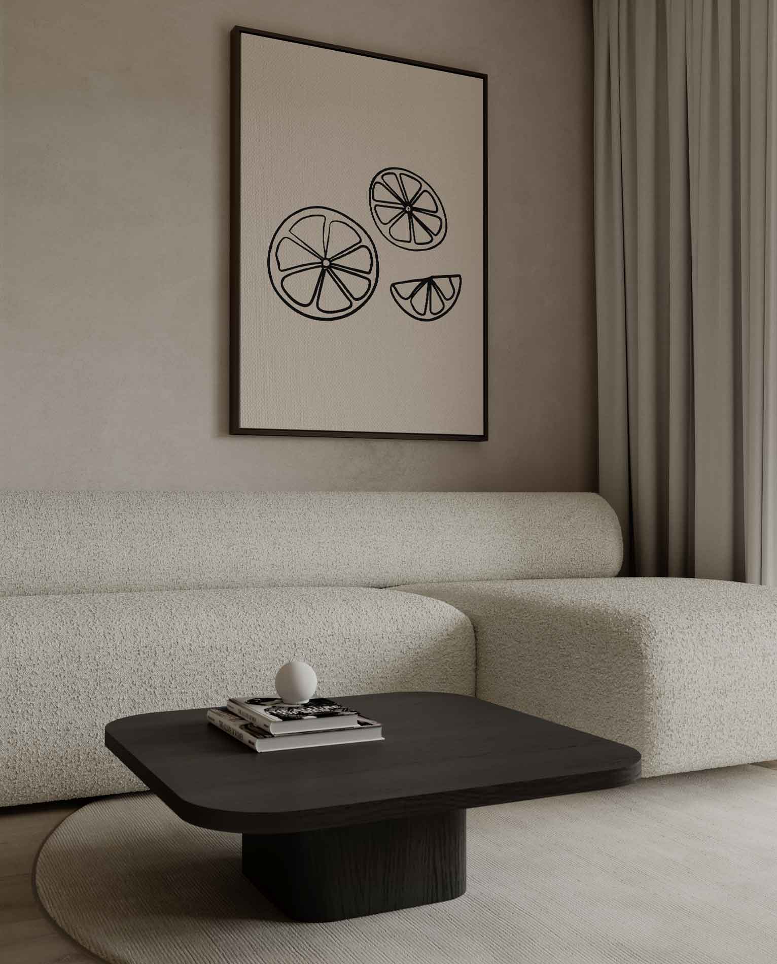 Zomerse Citrus Slices Illustratie Kunstwerk-canvas-dibond-plexiglas-wanddecoratie-WallArtistic