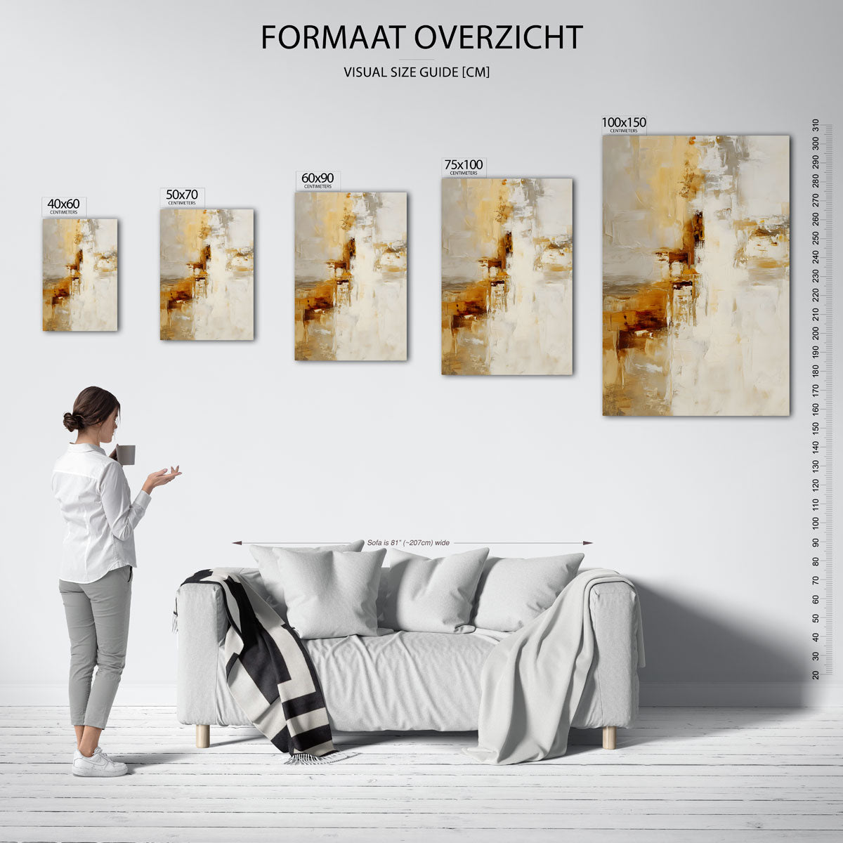 Warme kleurencompositie Kunstwerk
