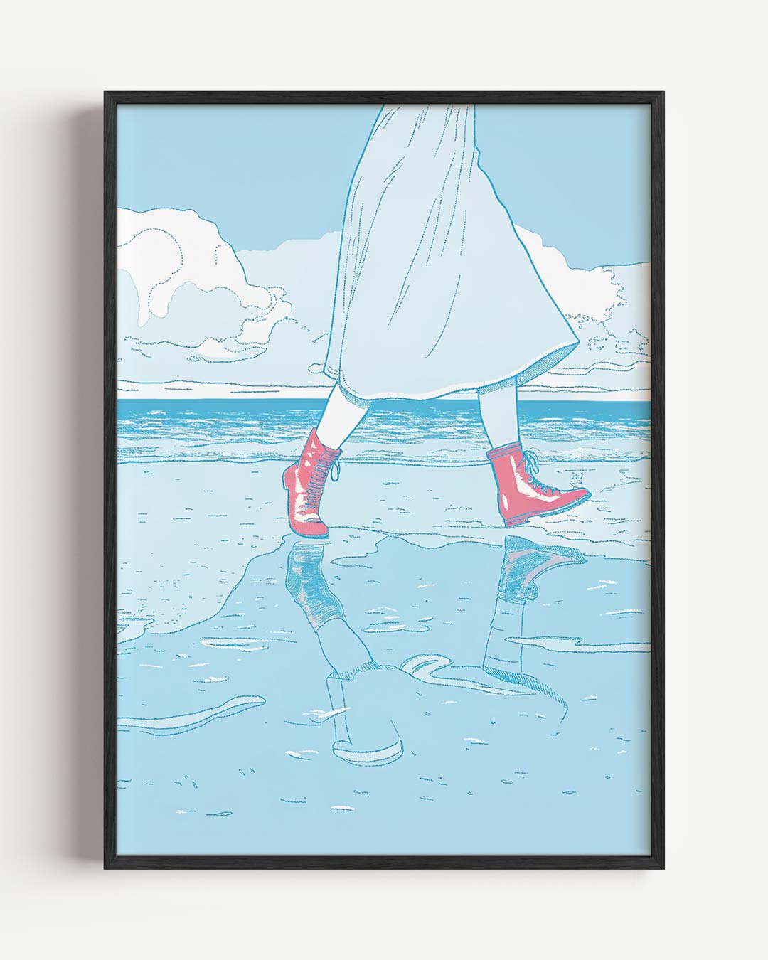Strandwandeling in Stijl Poster