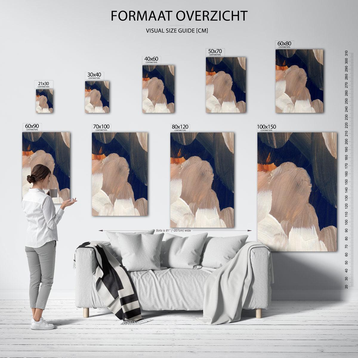 Abstracte penseelstreken Poster