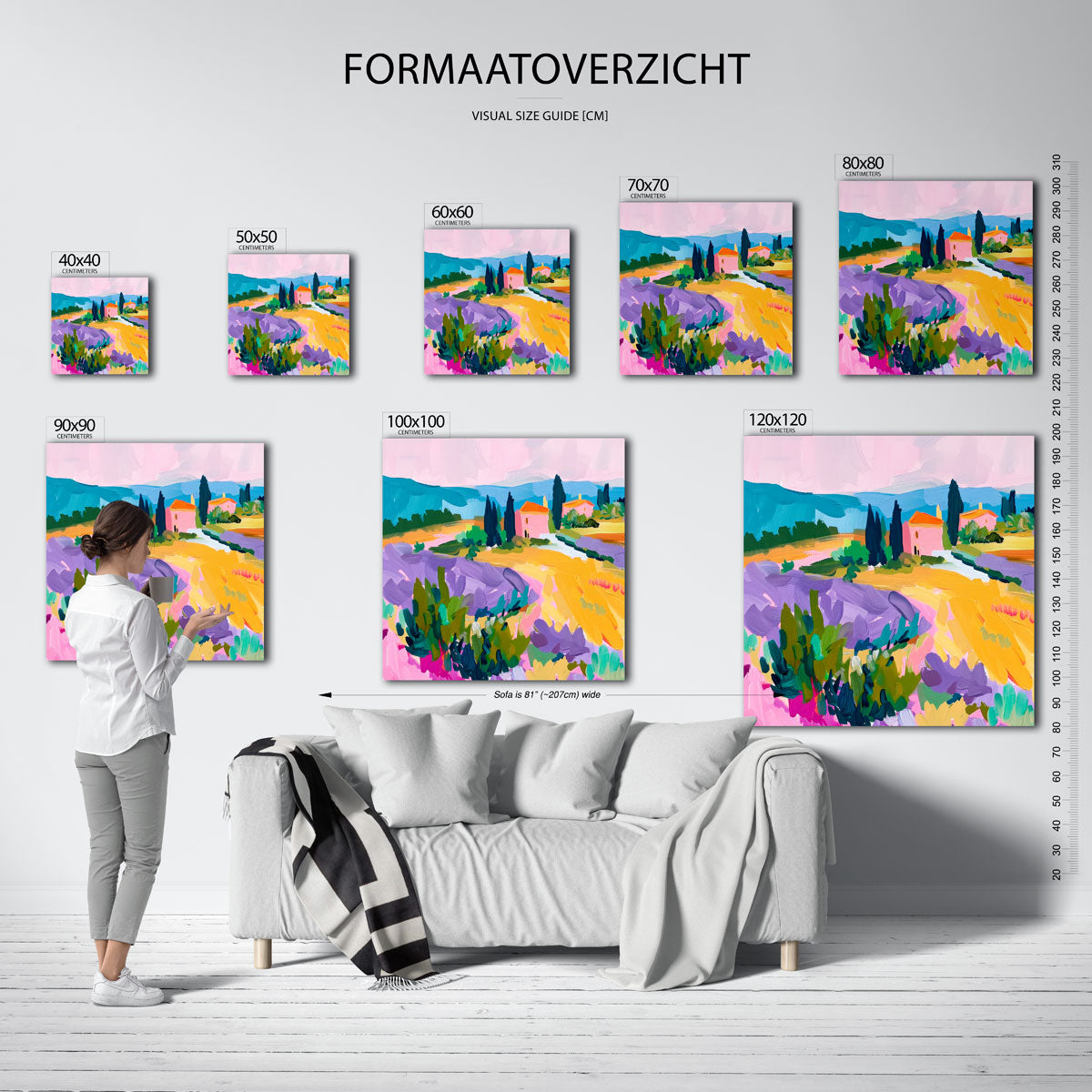 Landschap met lavendel Poster