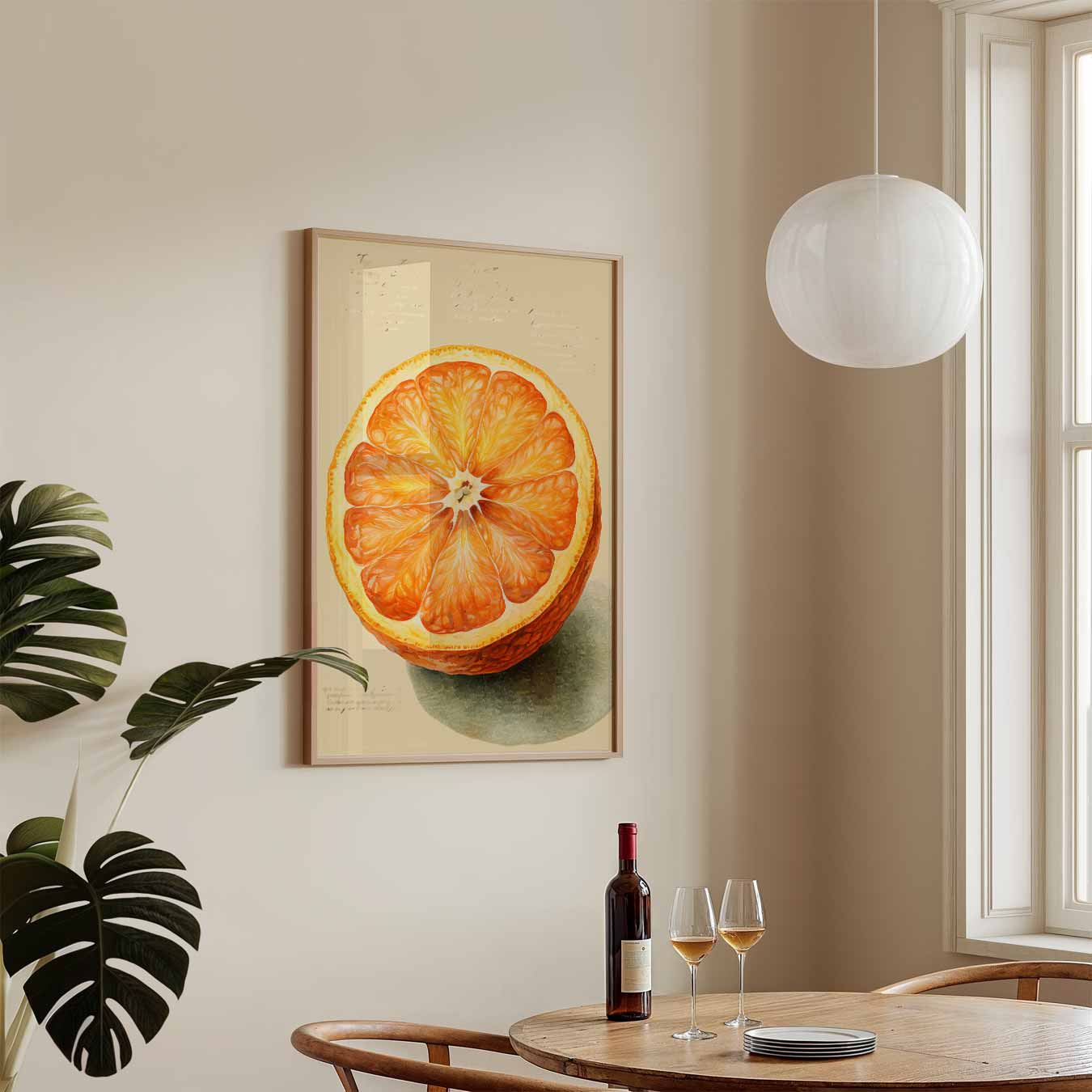 Zonnige Sinaasappel Kunstposter
