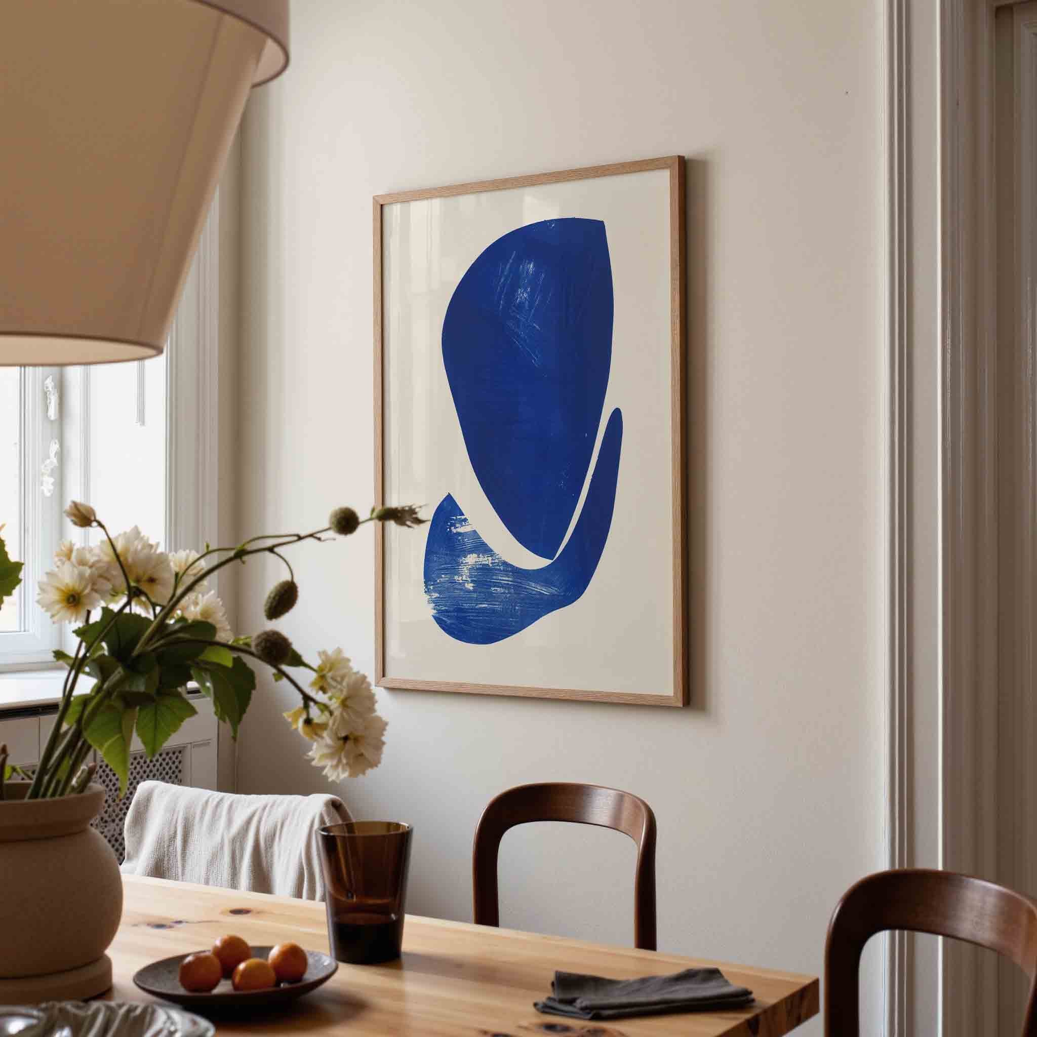 Abstracte blauwe vormen Poster