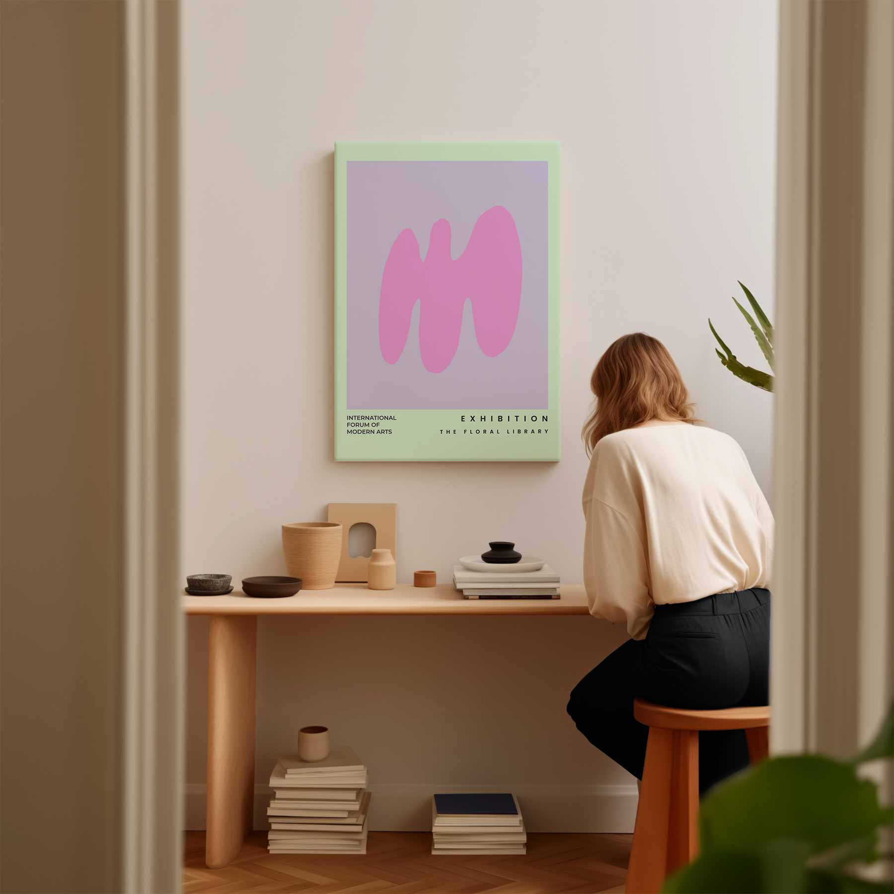 Abstracte Bloemvormen Kunstwerk-canvas-dibond-plexiglas-wanddecoratie-WallArtistic
