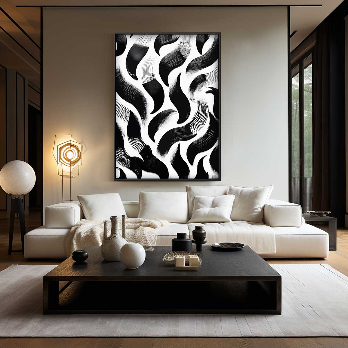 Dansende Penseelstreken Kunstwerk Kunstwerk-canvas-dibond-plexiglas-wanddecoratie-WallArtistic