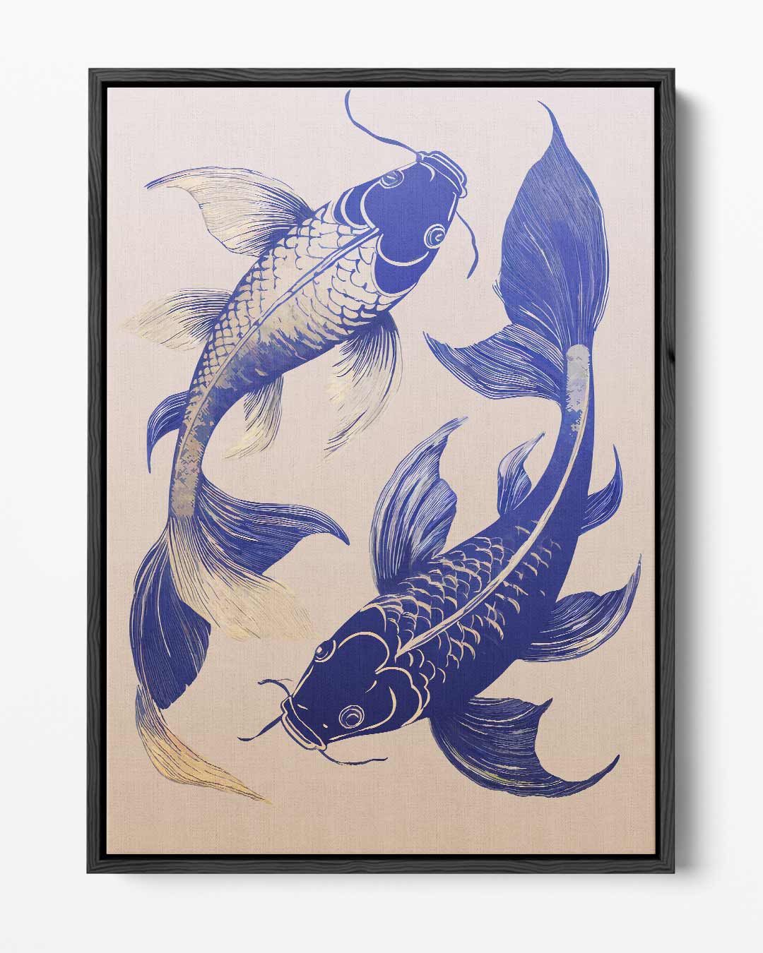 Dansende Koi Vissen Kunstwerk-canvas-dibond-plexiglas-wanddecoratie-WallArtistic