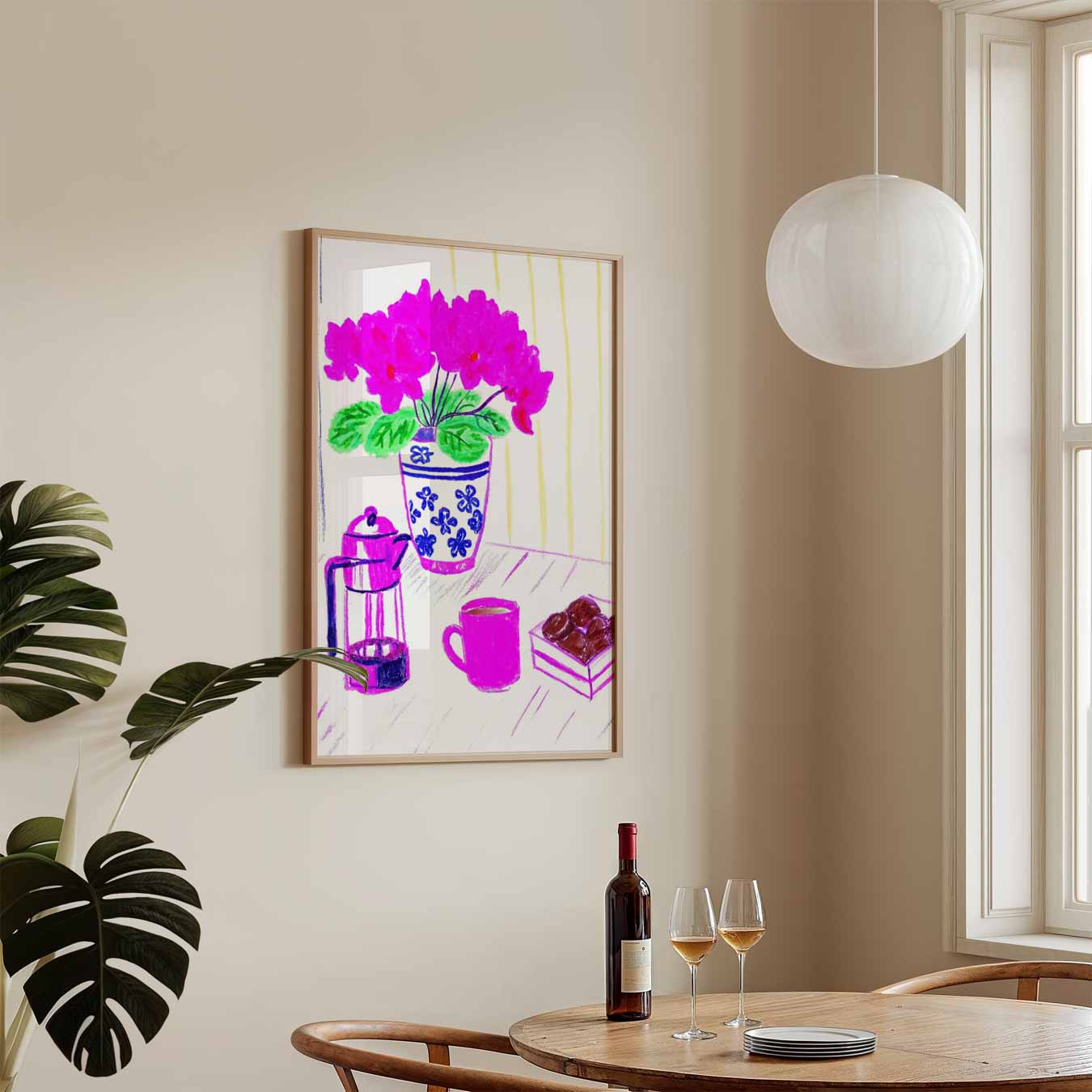 Gezellige Koffiehoek in Bloei Poster