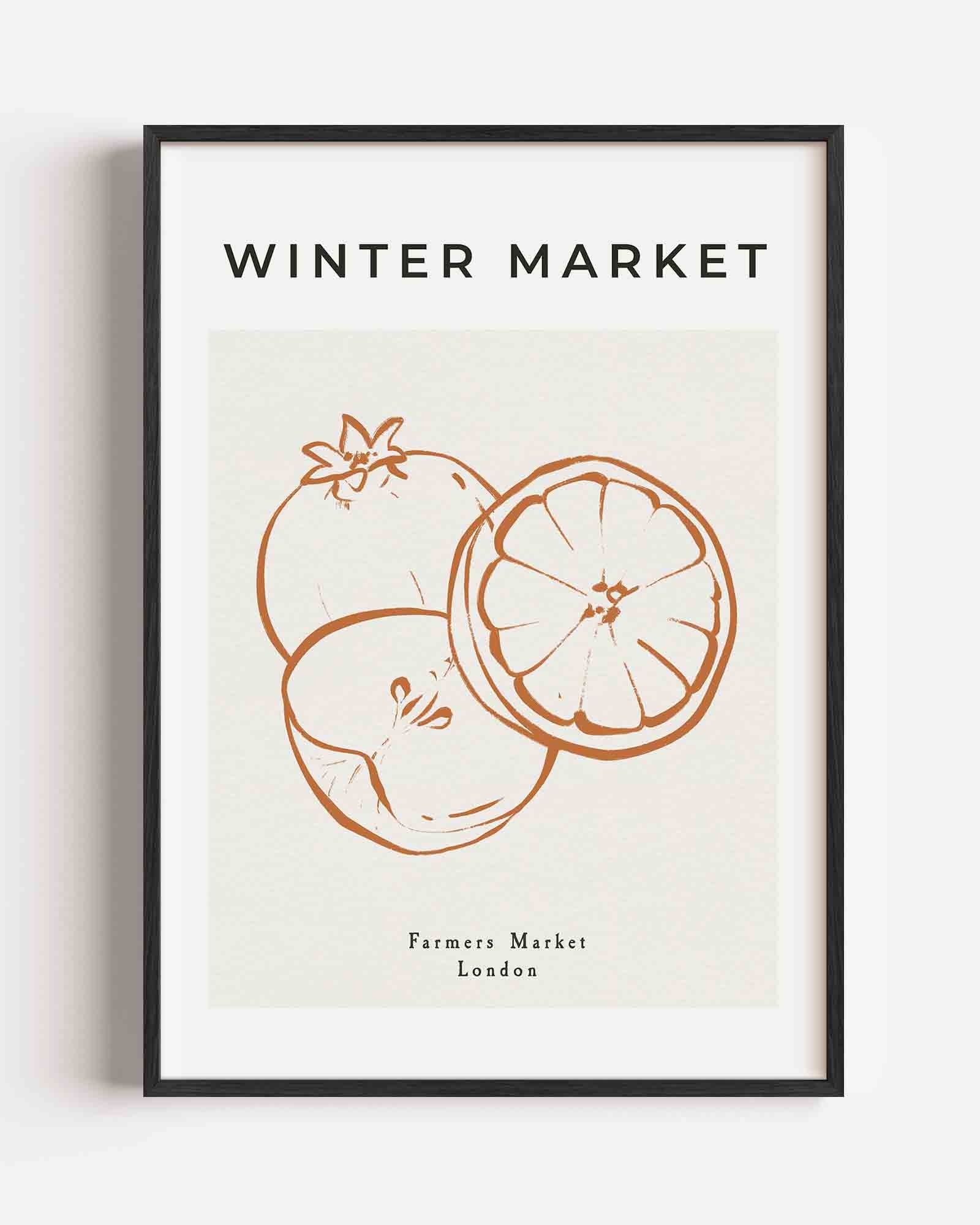 Winter market fruit Poster