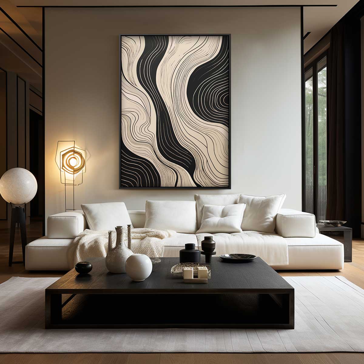Golvende Lijnen Wanddecoratie Kunstwerk-canvas-dibond-plexiglas-wanddecoratie-WallArtistic