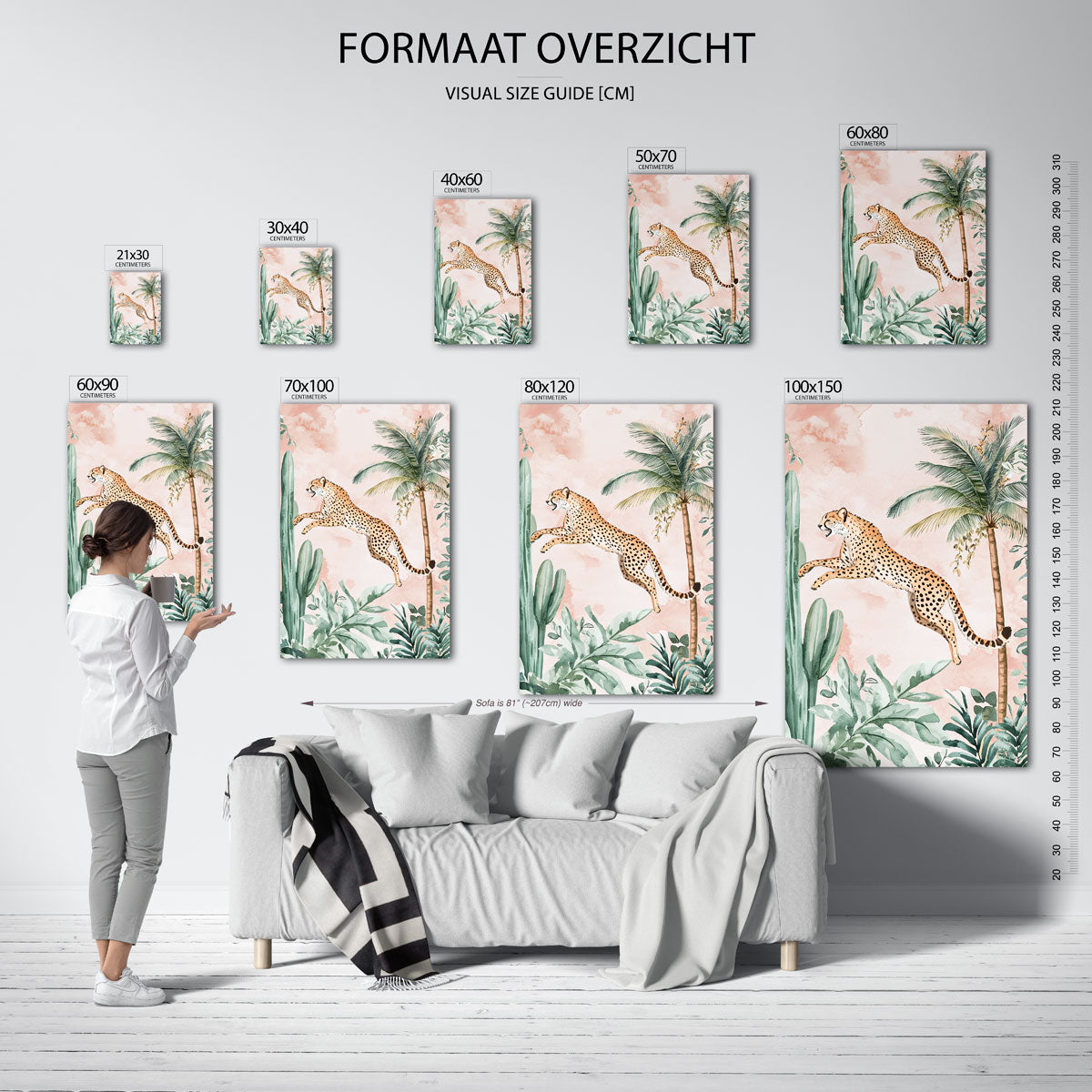 Springende luipaard Poster