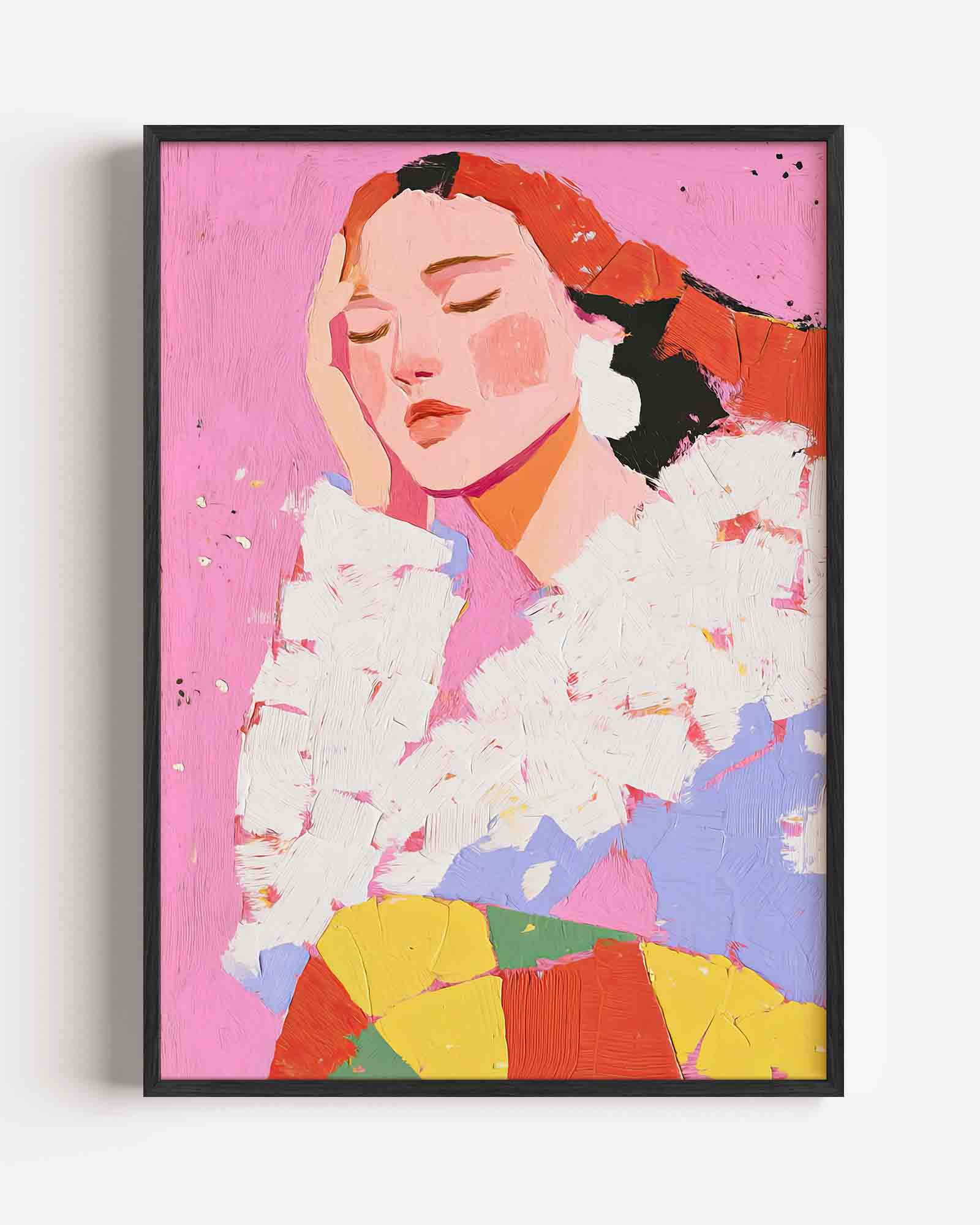 Vrouw met gesloten ogen Poster