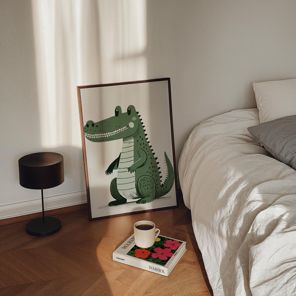Speelse Krokodil Kinderkamer Poster
