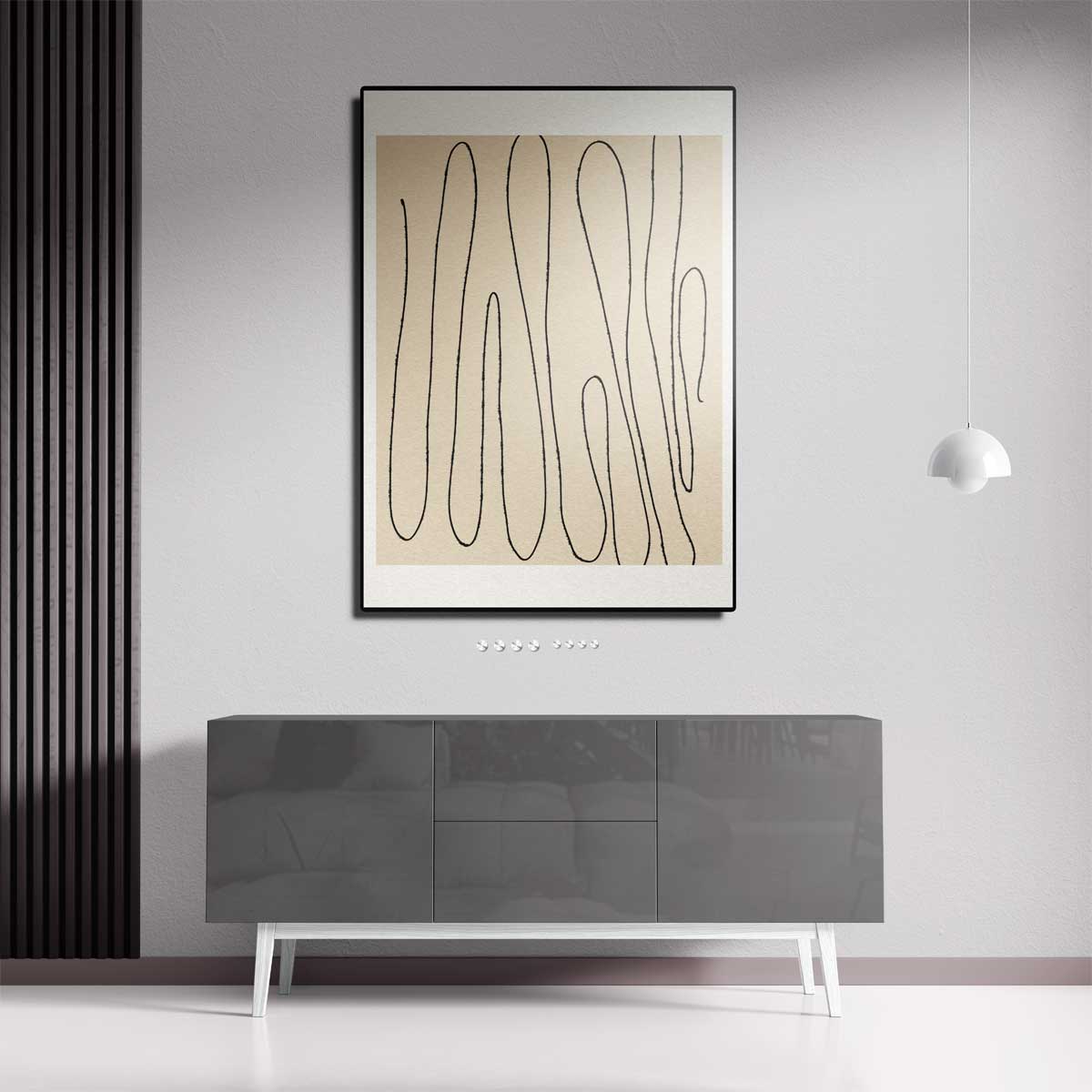 Zachte Lijnen Abstract Kunstwerk-canvas-dibond-plexiglas-wanddecoratie-WallArtistic